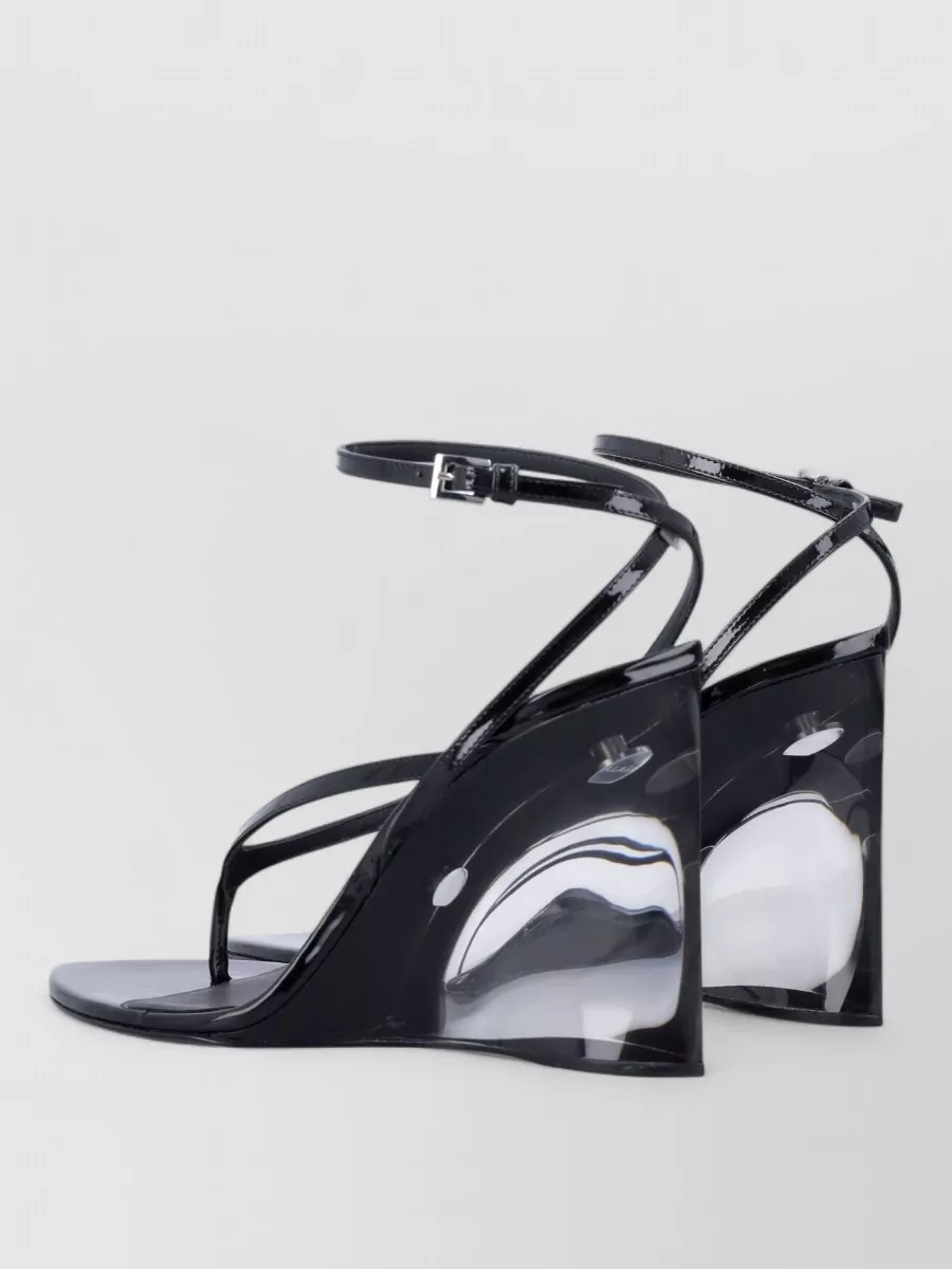 Alaïa Leather Wedge Thong Sandals