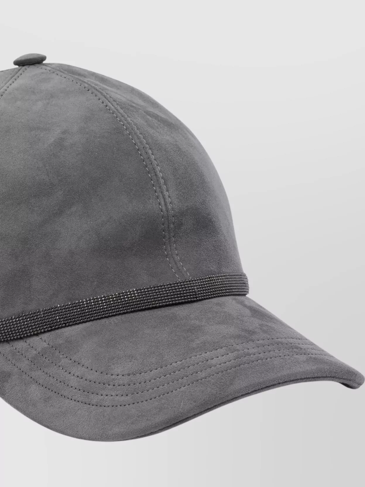 Brunello Cucinelli Curved Brim Panelled Suede Finish Hats