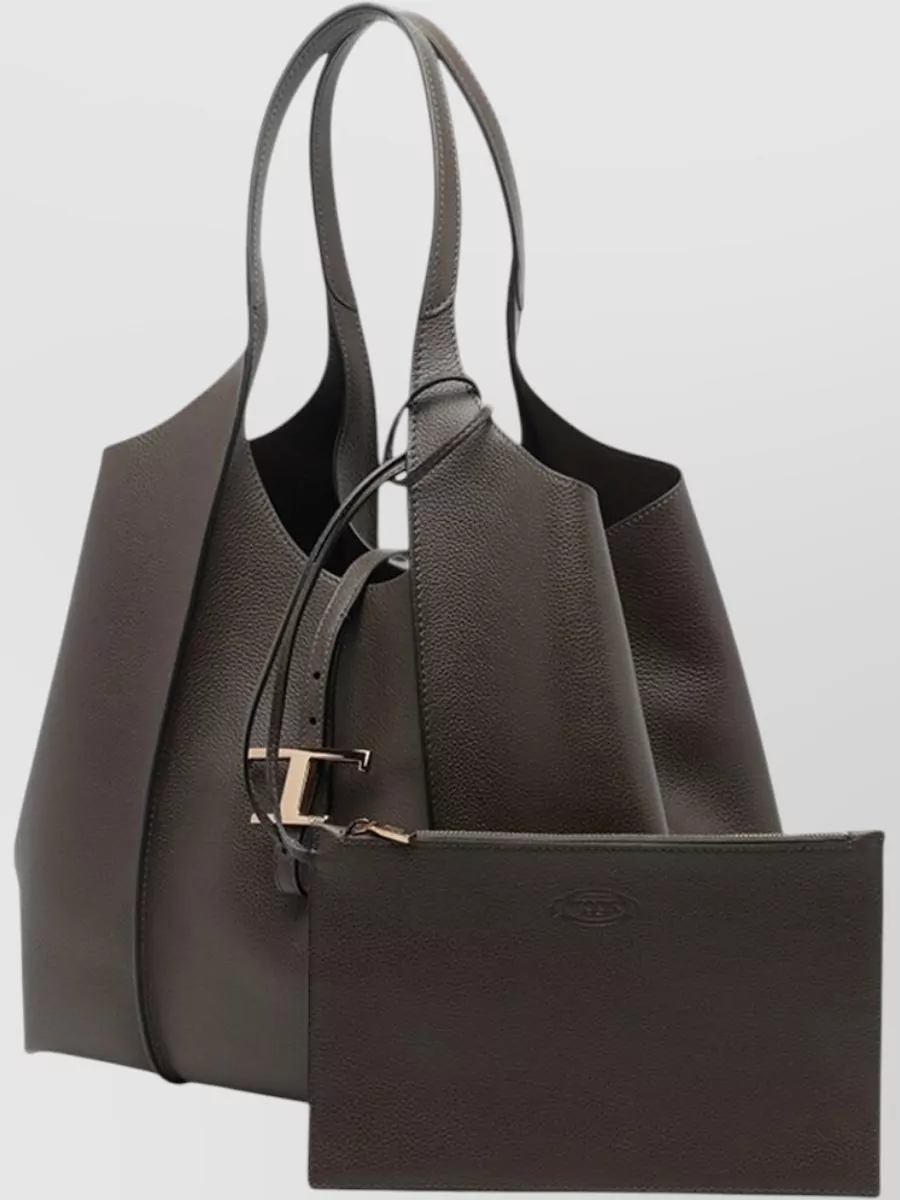 Tod's T Timeless Medium Leather Tote Bag
