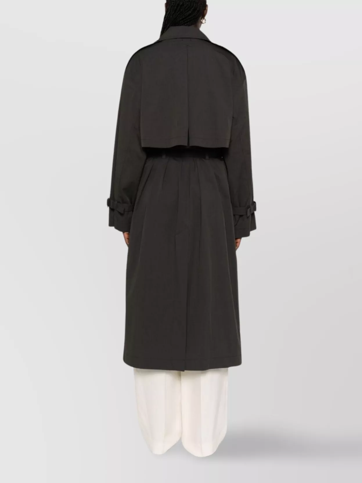 Totême Double-breasted Trench Coat Adjustable Belt In Gray