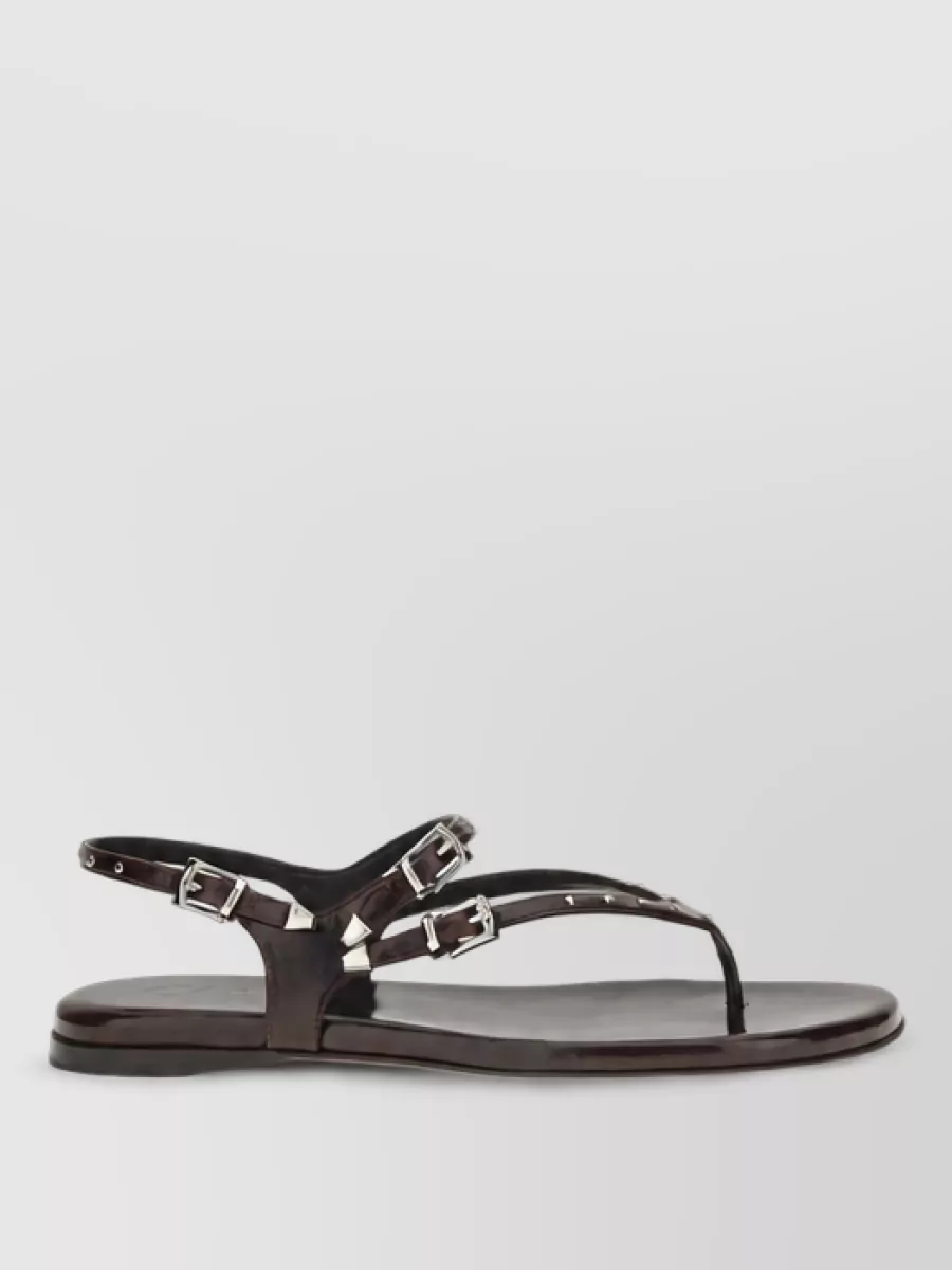 Chloé Leather Studded Flat Sandals