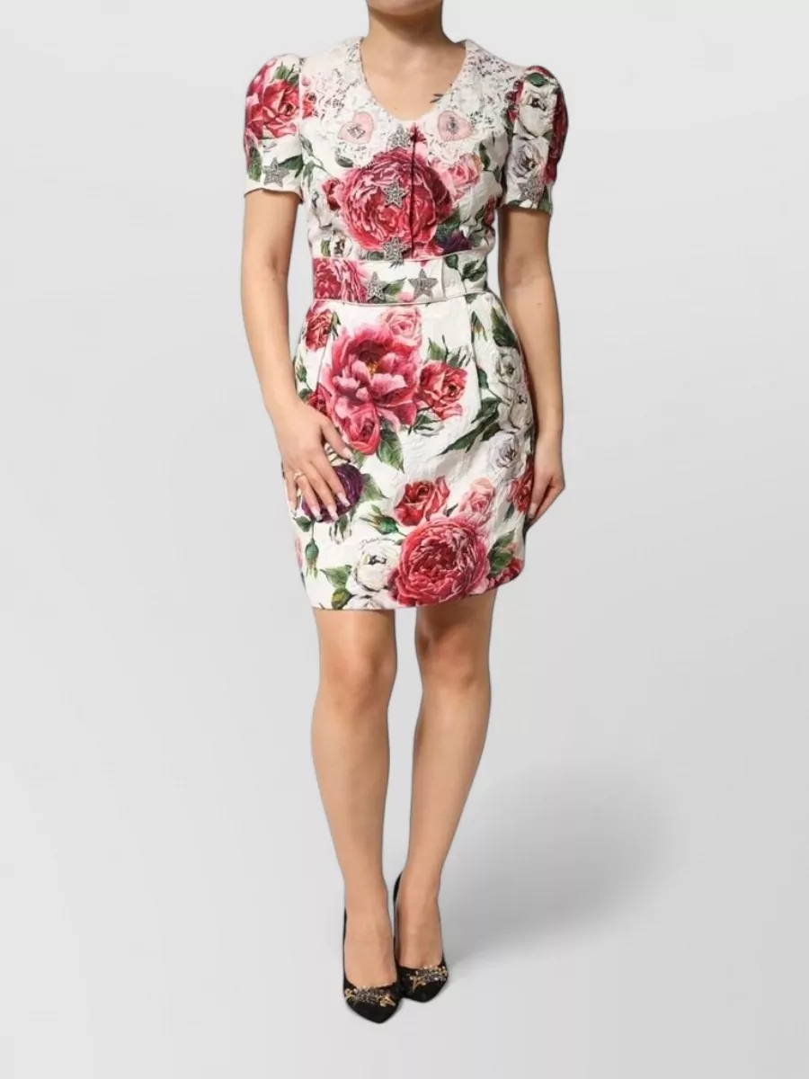 Dolce&Gabbana floral-embellished mini dress