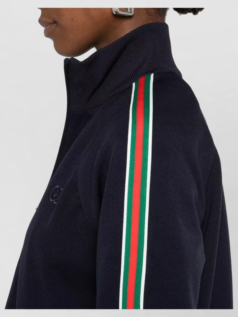 Gucci Technical Jersey High-Neck Ribbed-Trim Bomber Jacket