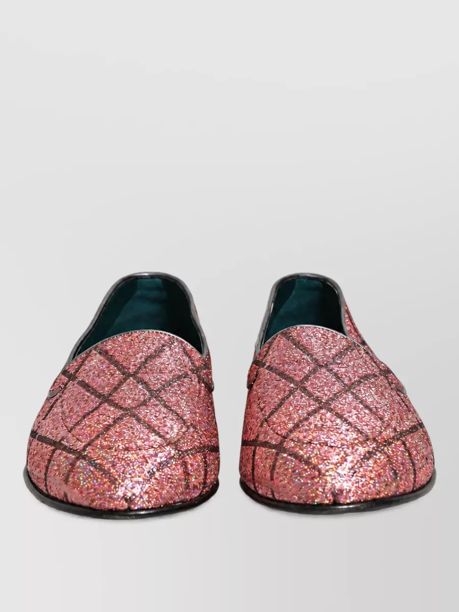 Dolce&Gabbana leather check slippers