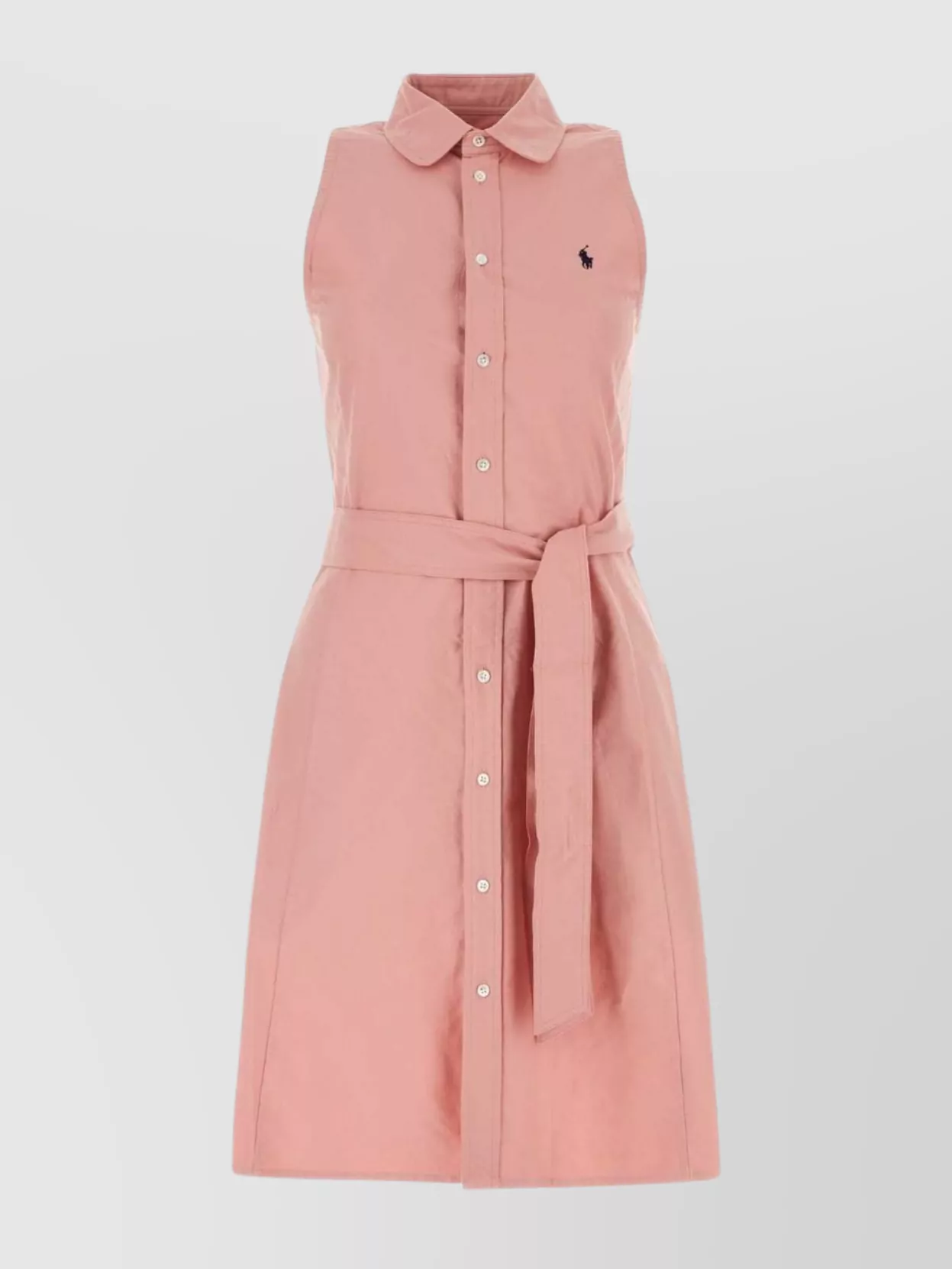 Shop Polo Ralph Lauren Sleeveless Mini Shirt Dress With Self-tie Waist