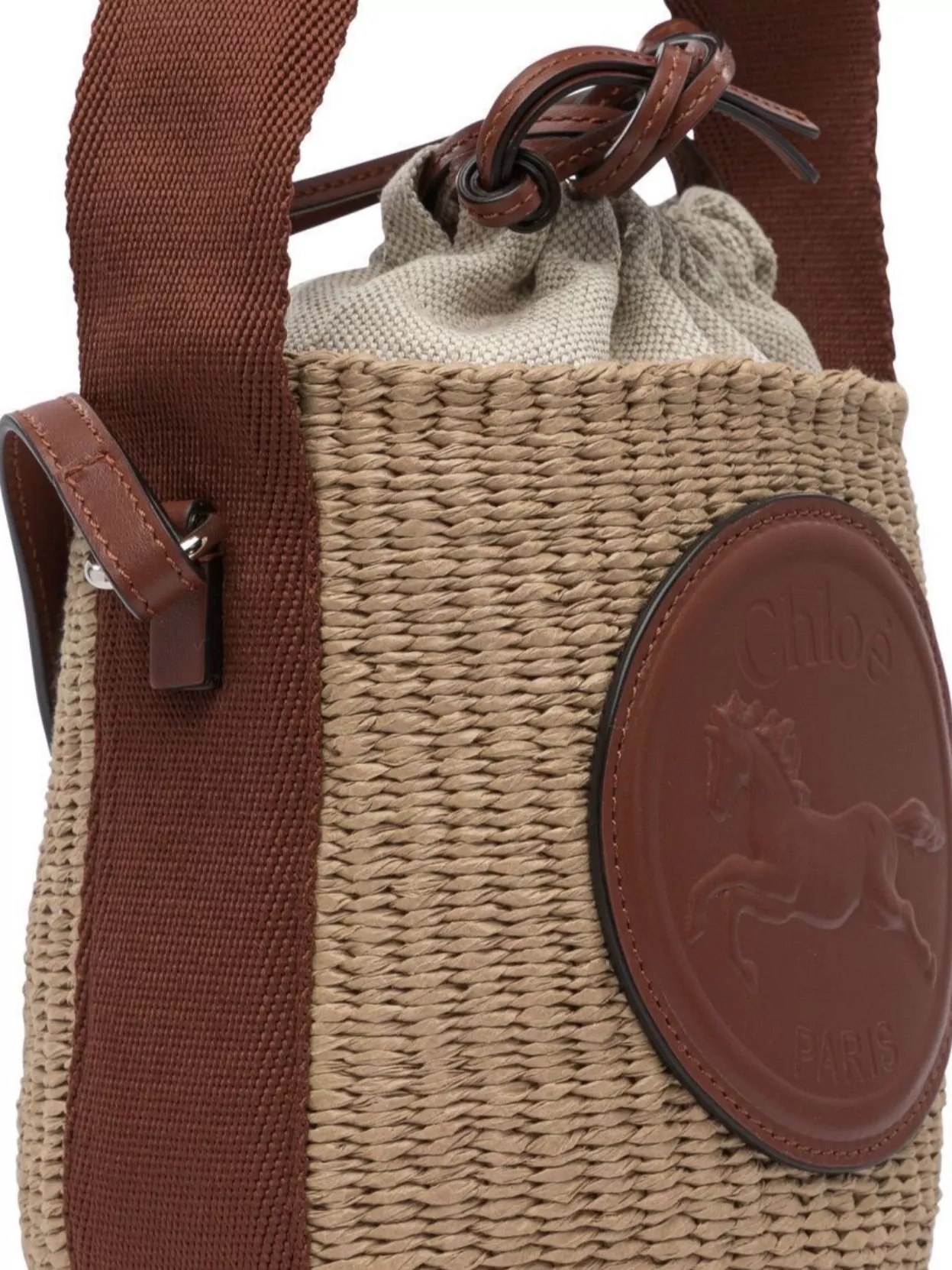 Chloé Woven Texture Bucket Bag With Adjustable Strap