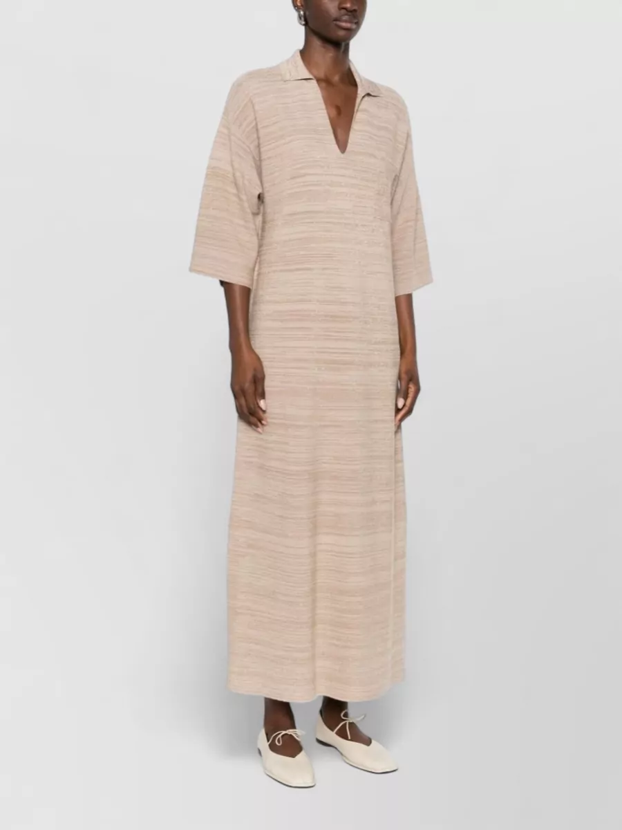 Fabiana Filippi Wool Cotton Striped Polo Shirt Dress