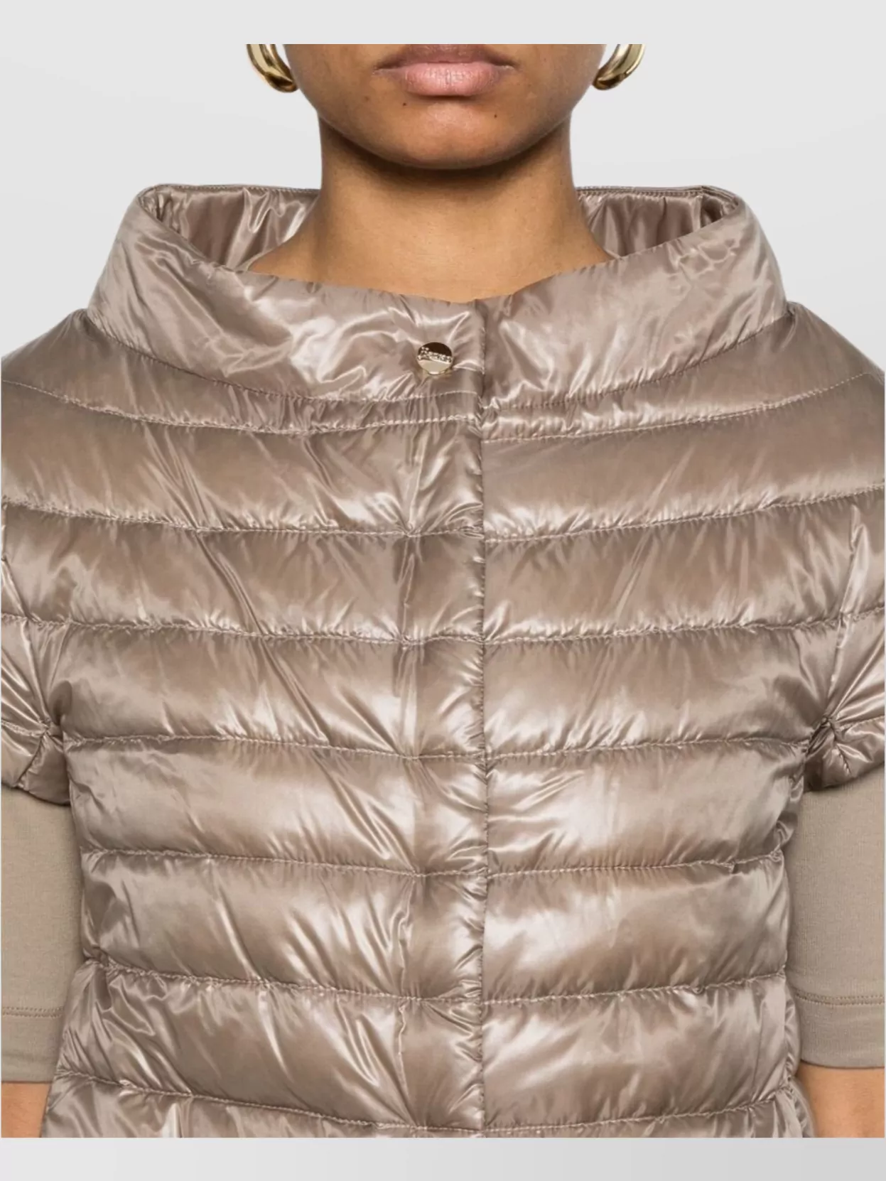 Herno Short Sleeve High Collar Quilted Jacket