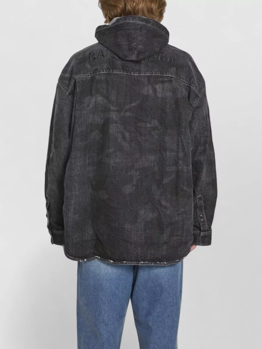 Balenciaga Denim Oversized Hooded Parka