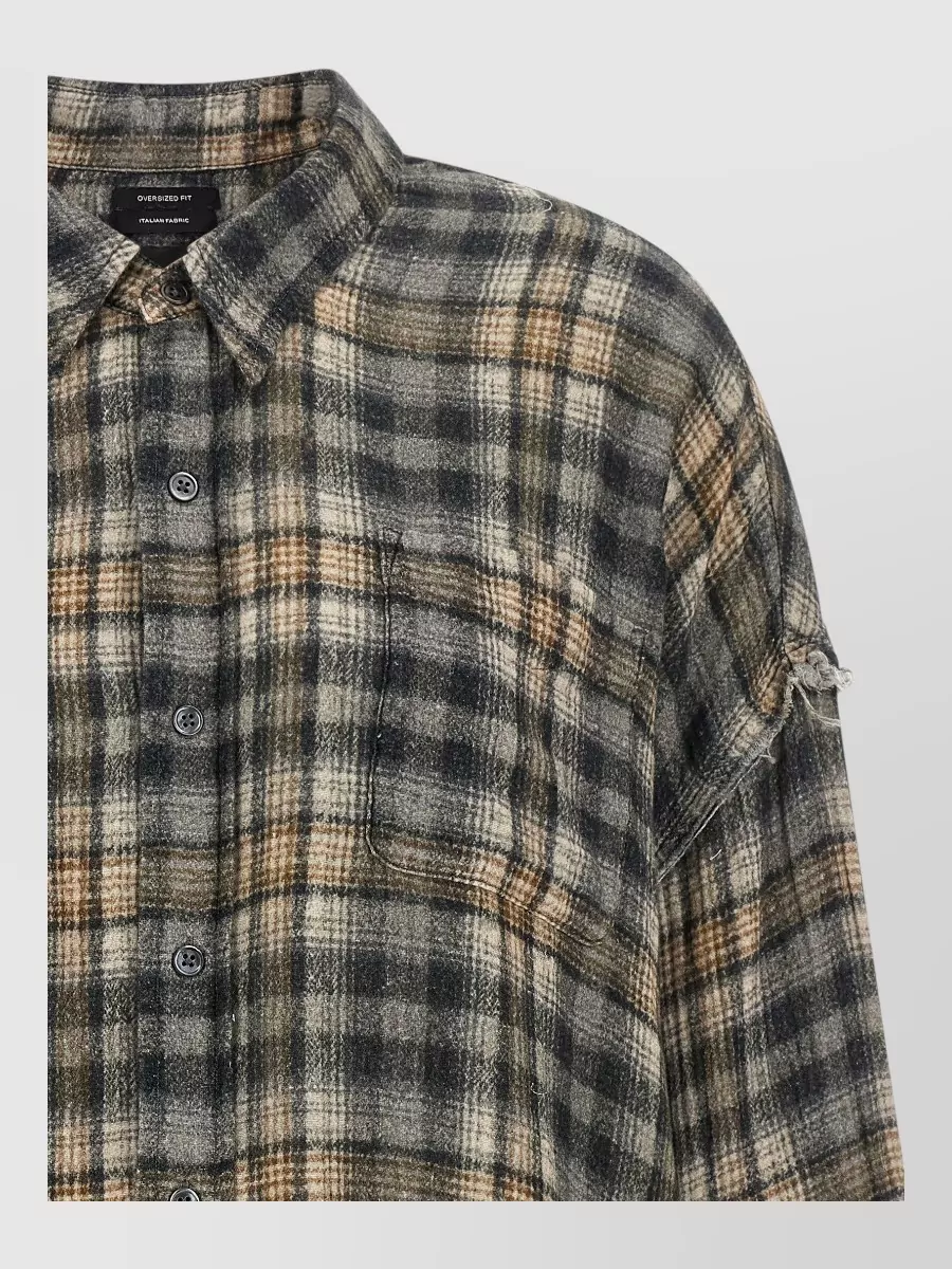 R13 checked cotton oversized shirt jacket