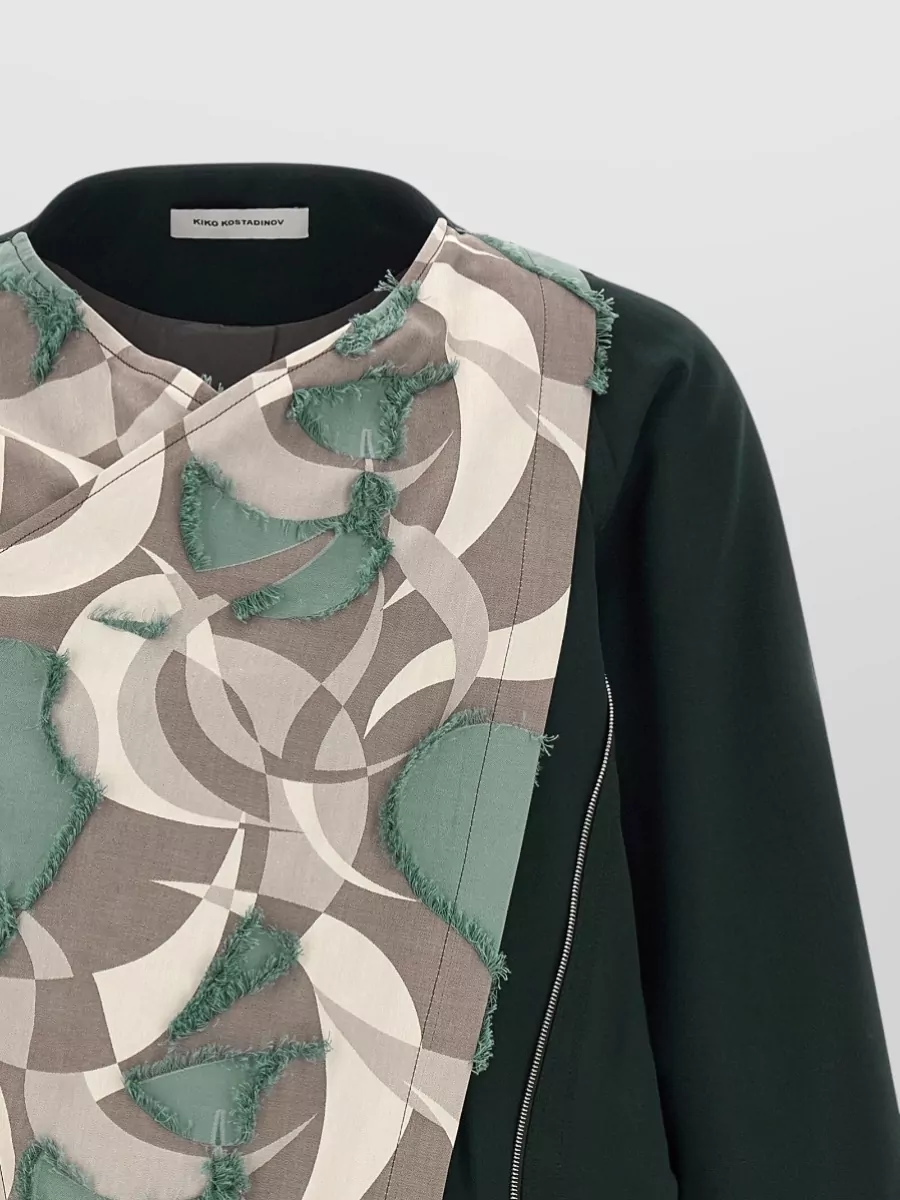 Kiko Kostadinov Virgin Wool Geometric Asymmetric V-Neck Blouson