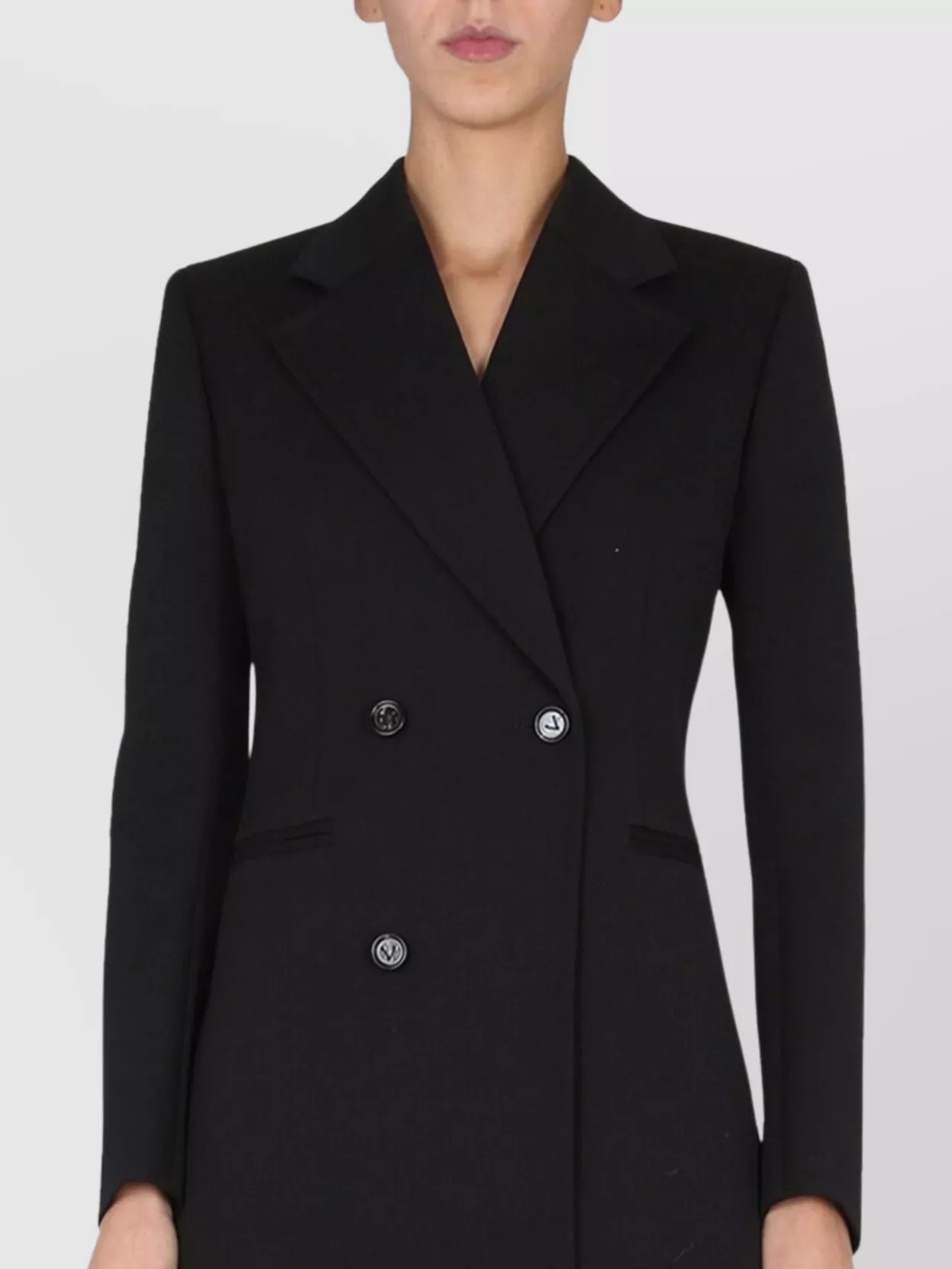 Bottega Veneta Double-breasted Knee-length Wool Coat In Black