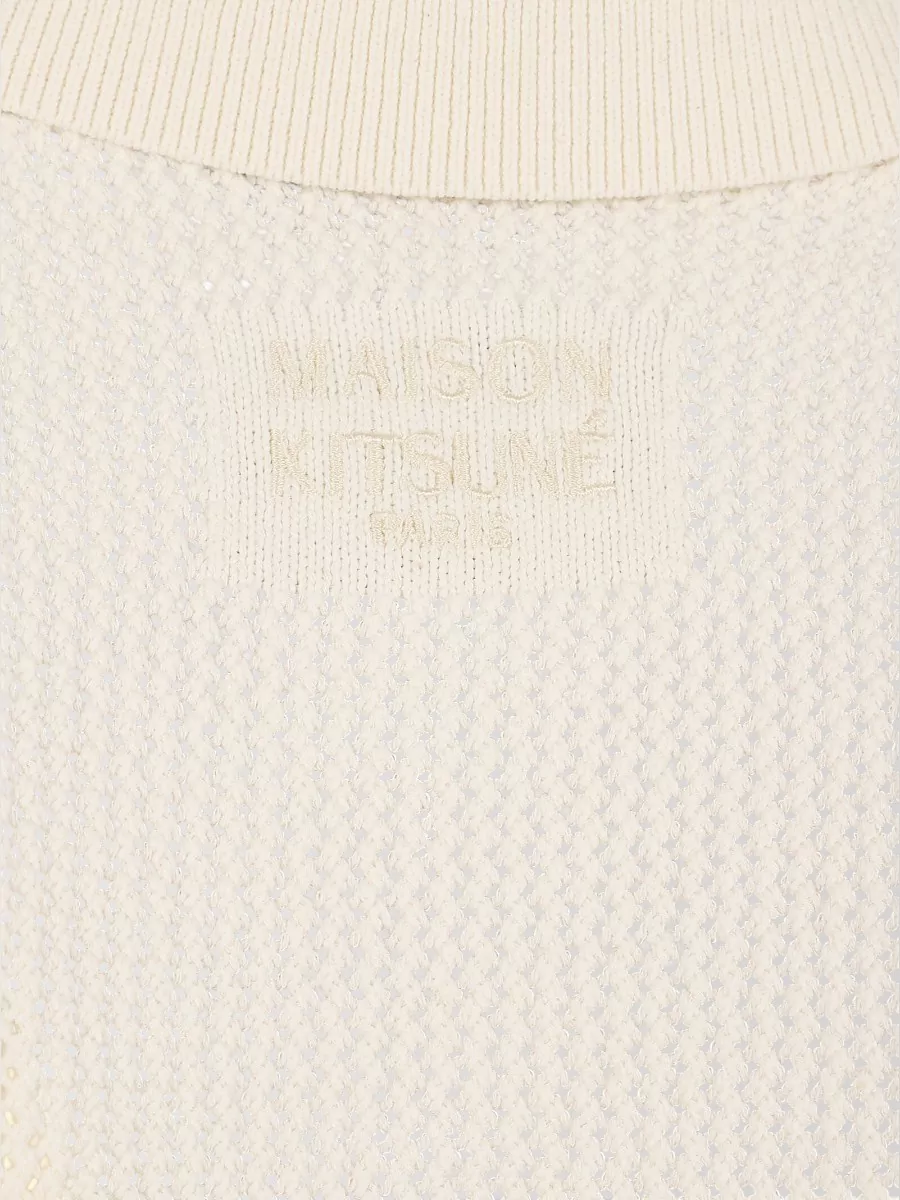 Maison Kitsuné Open-Knit Short-Sleeve Cardigan