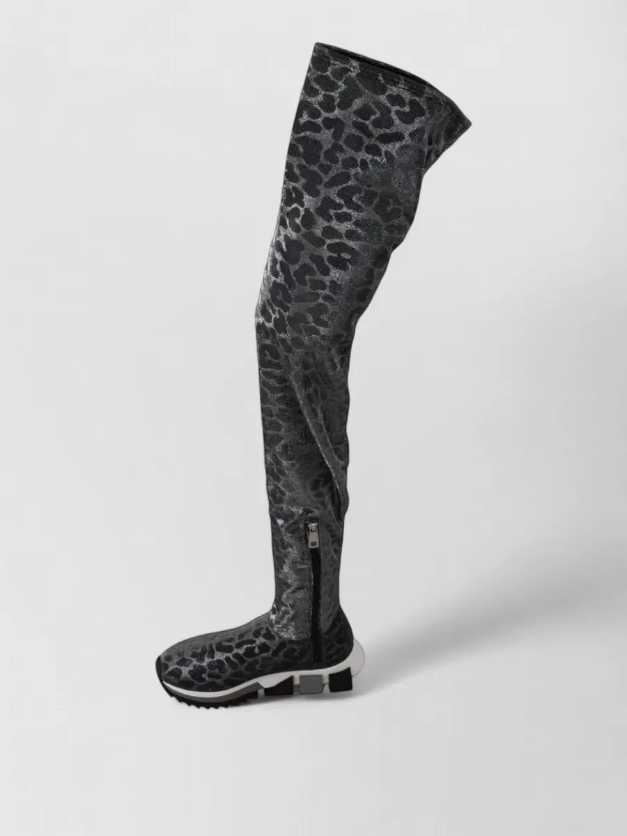 Dolce&Gabbana Leopard-Print Over-The-Knee Boots