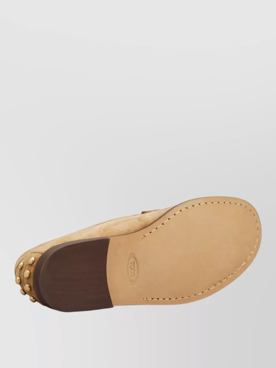 Tod's Suede Loafers Slip On Metal Studs