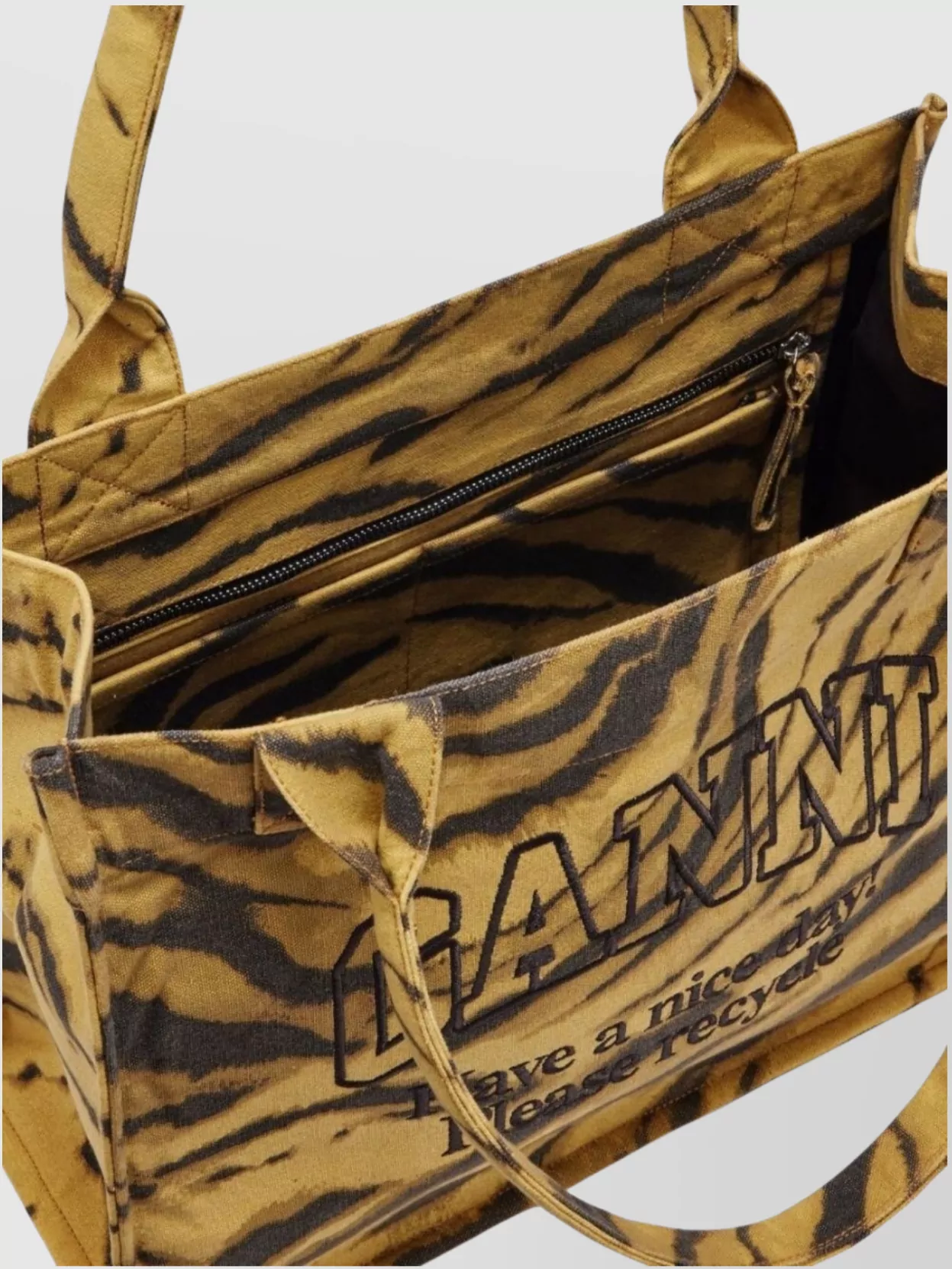 Ganni Large Tote Bag Made From Recycled Cotton