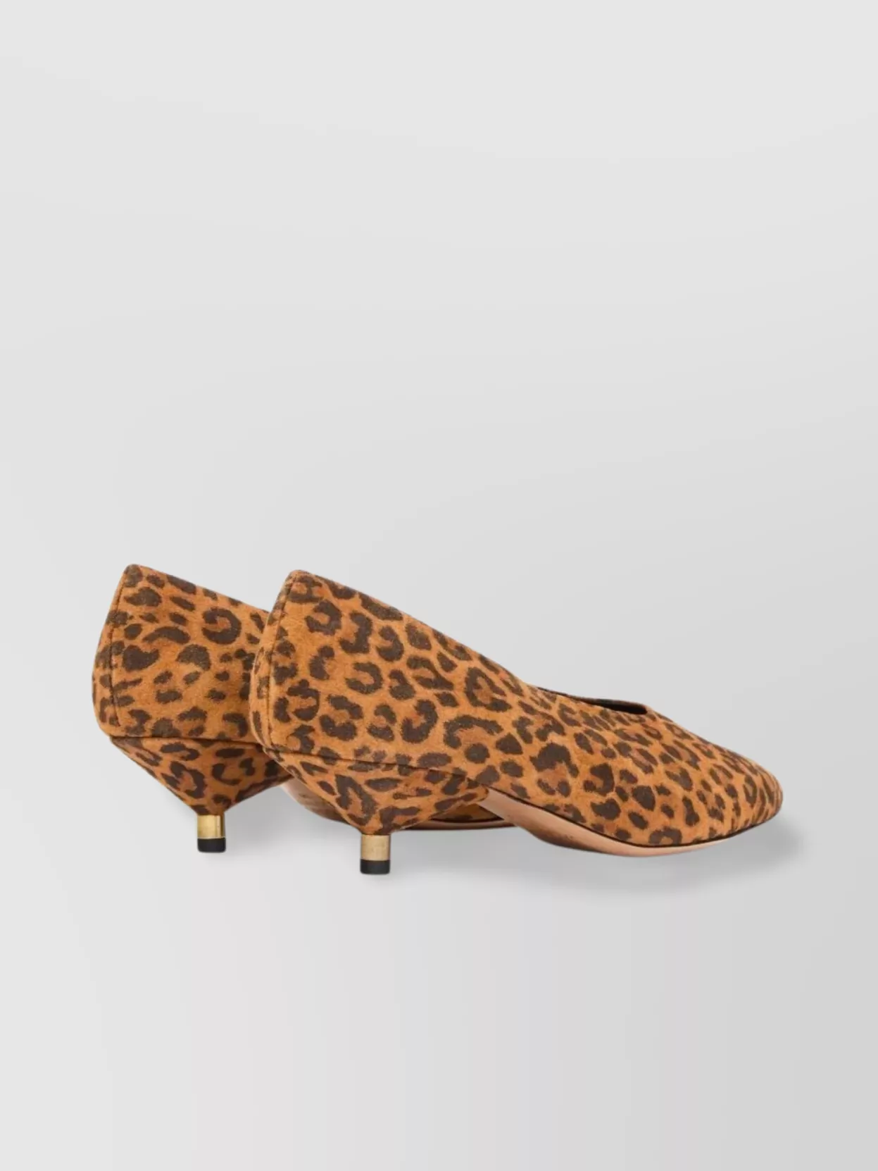 Isabel Marant Kitten Heel Pointed Toe Leopard Print Pumps
