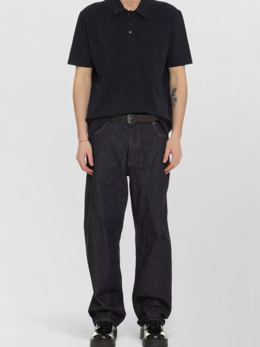 Bottega Veneta short sleeve cotton polo shirt