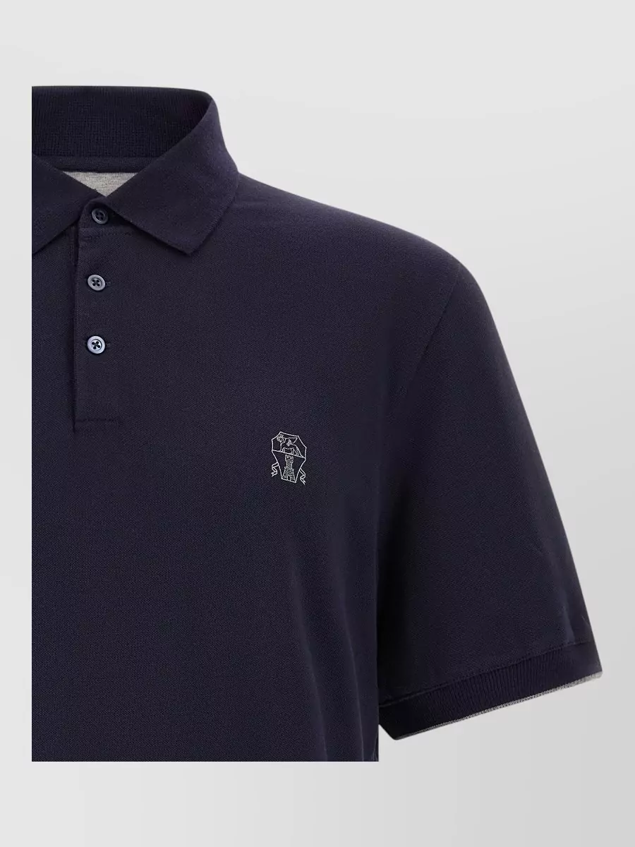 Brunello Cucinelli Cotton Piqué Short-Sleeve Polo Shirt
