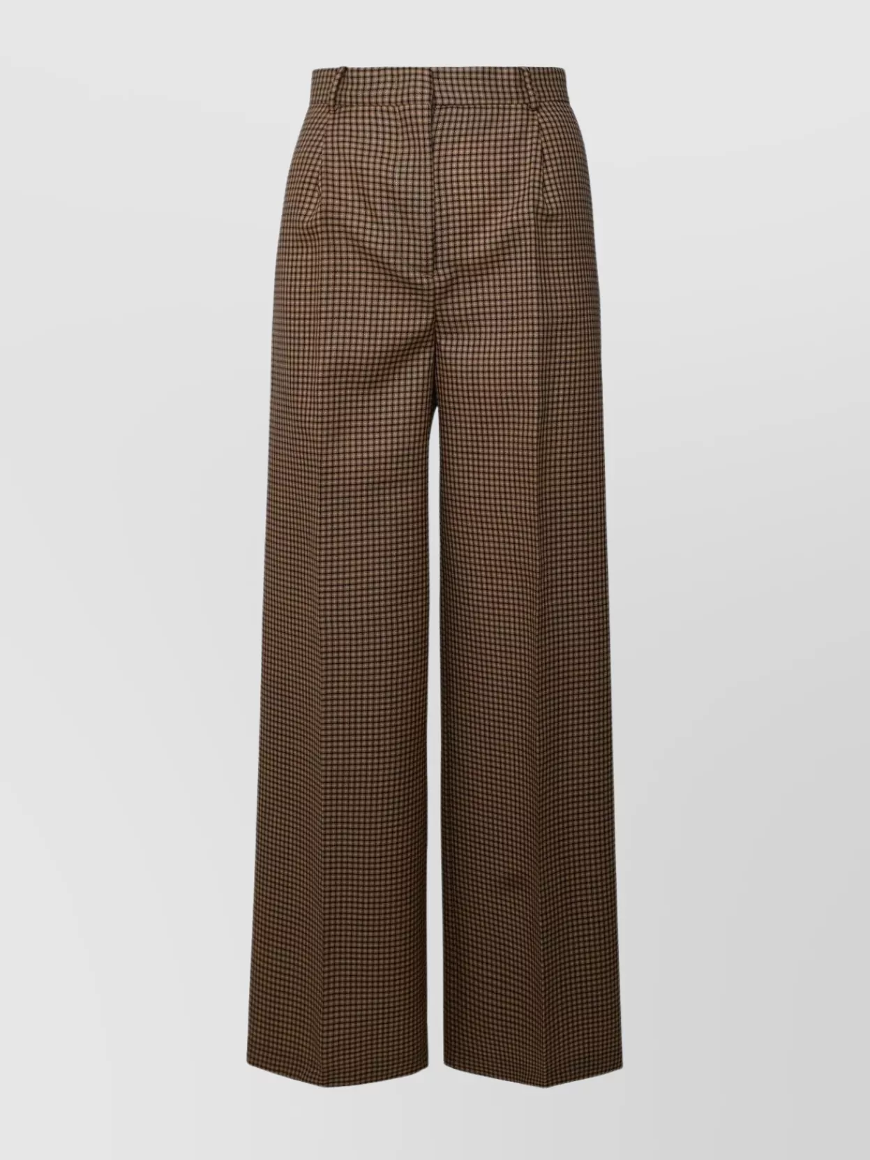 Shop Msgm Trousers Wool Houndstooth Pattern