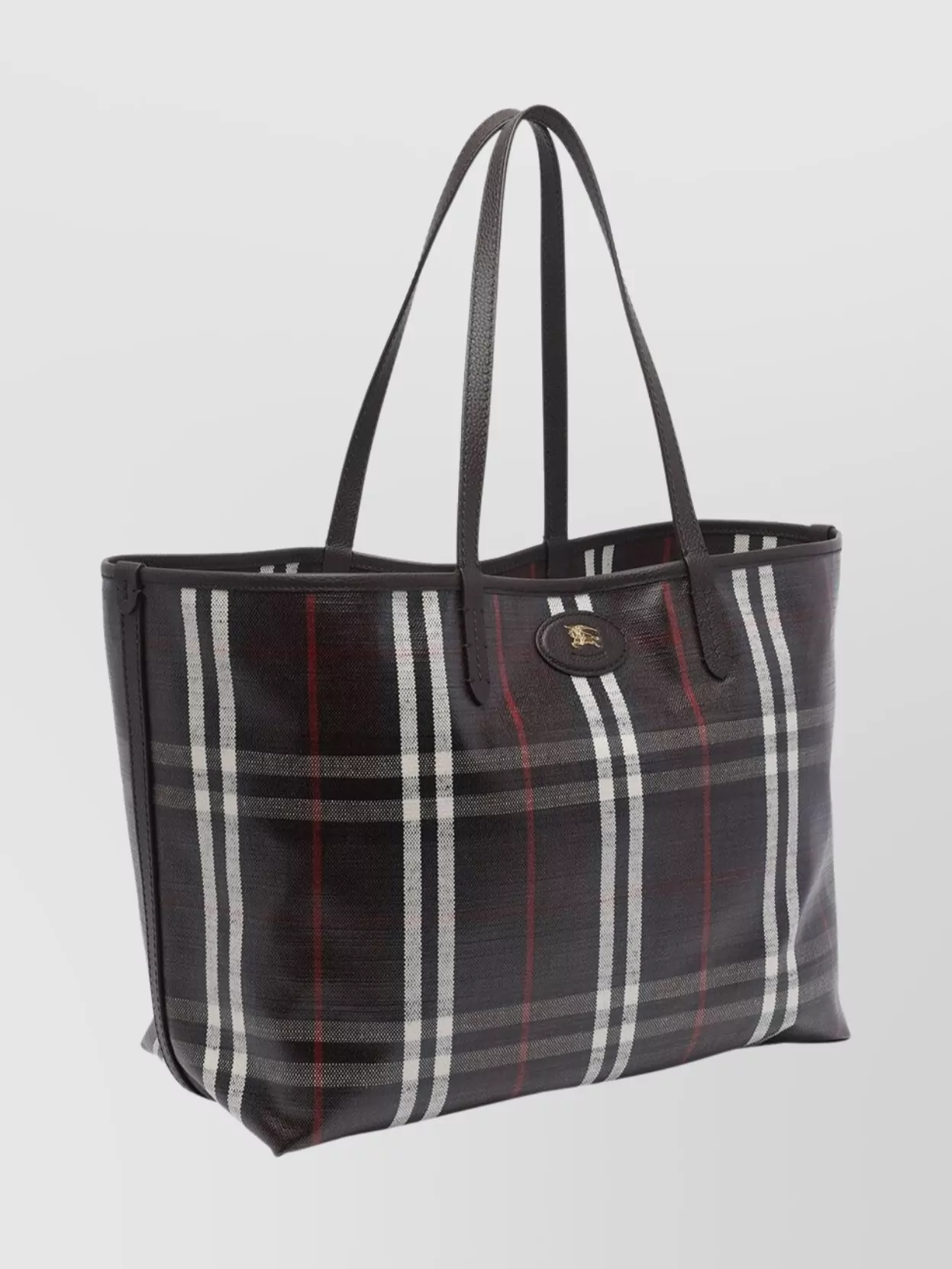Burberry Checked Pattern Tote Bag With Dual Handles