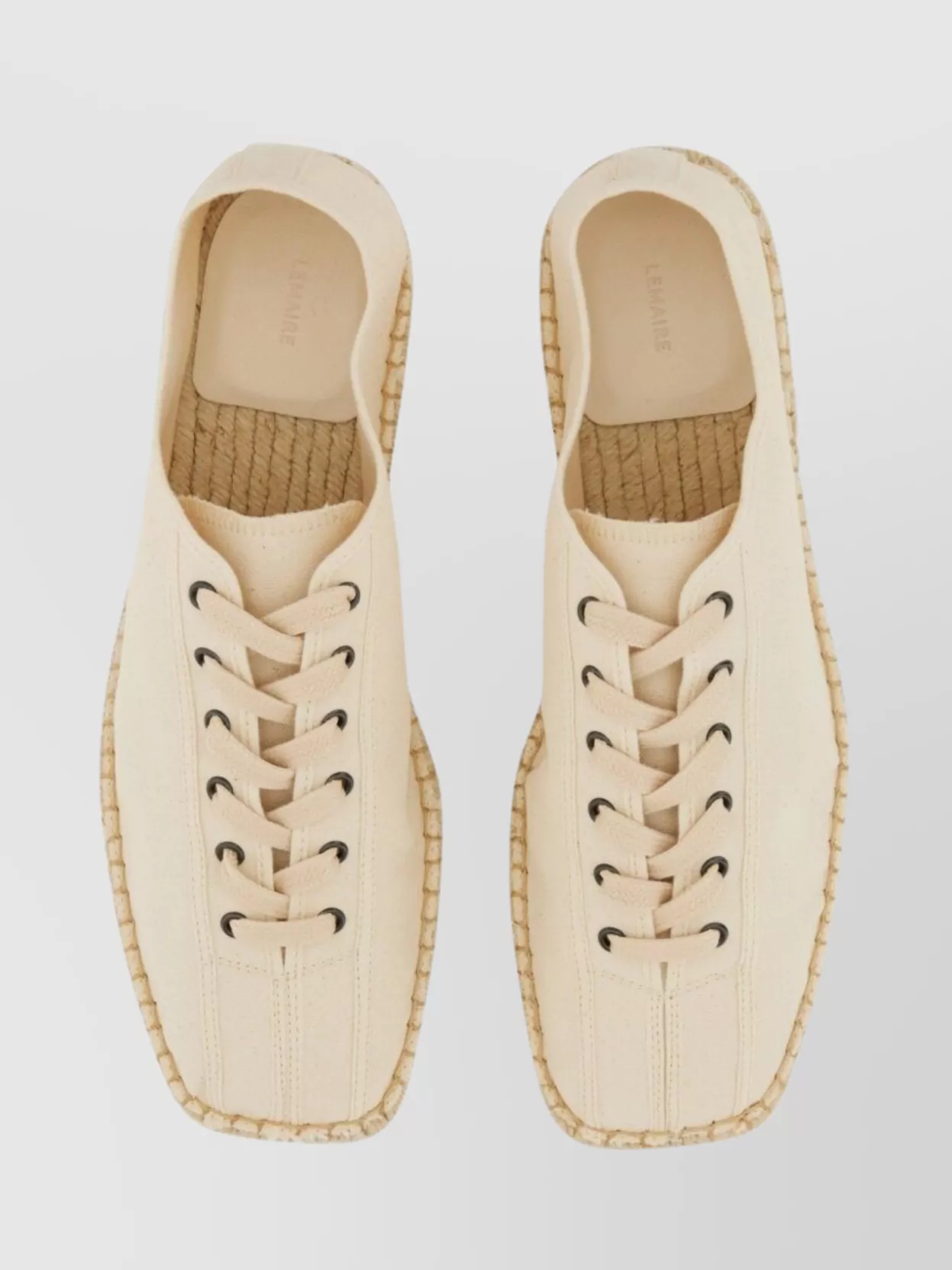 Lemaire Canvas Espadrille Sole Round Toe Loafers