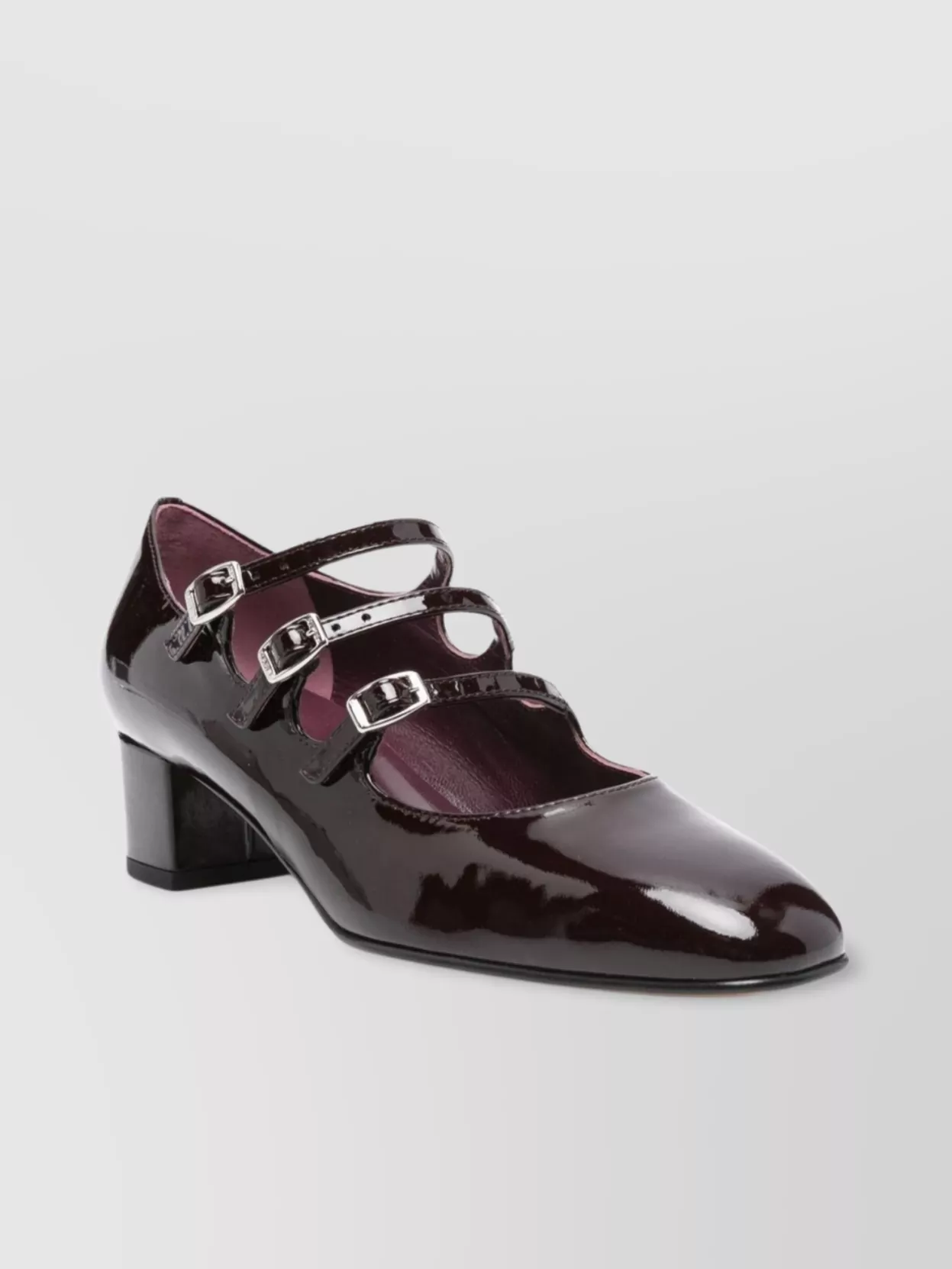 Carel Paris Leather Block Heel Pumps With Round Toe