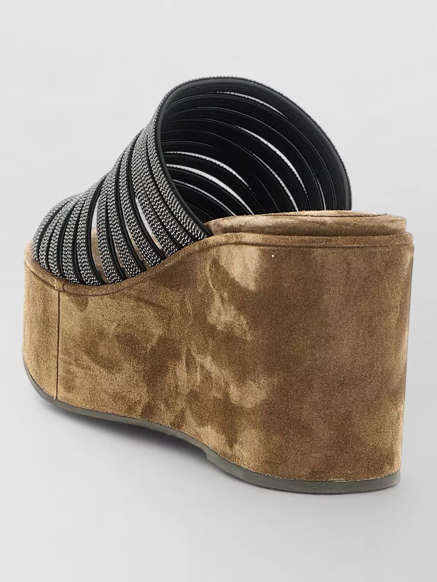 Brunello Cucinelli Leather Platform Sandals