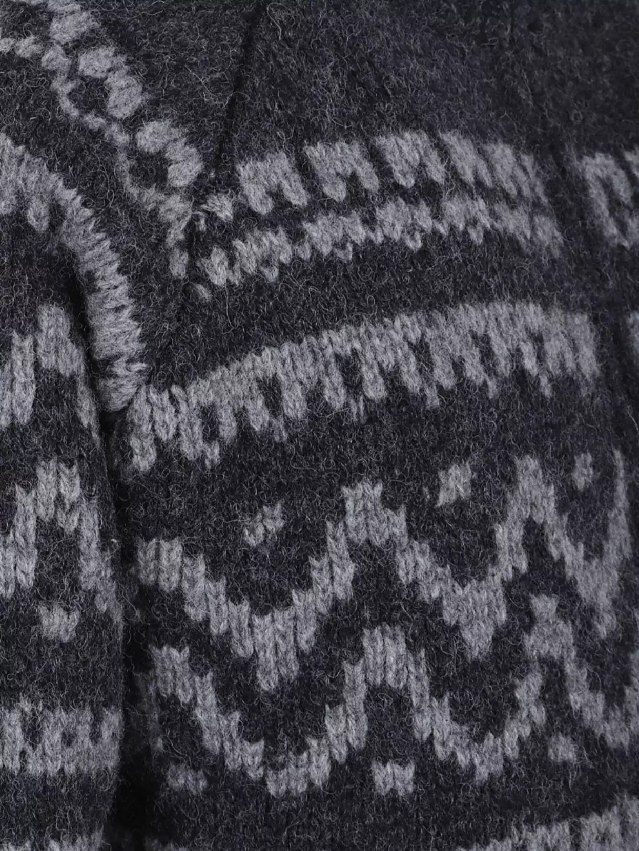 C.p. Company Graphic Patterned Wool Cardigan With High Collar In Gray