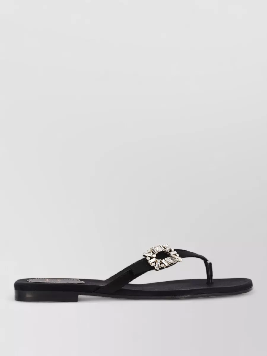 Roger Vivier Silk Toe-Post Mules