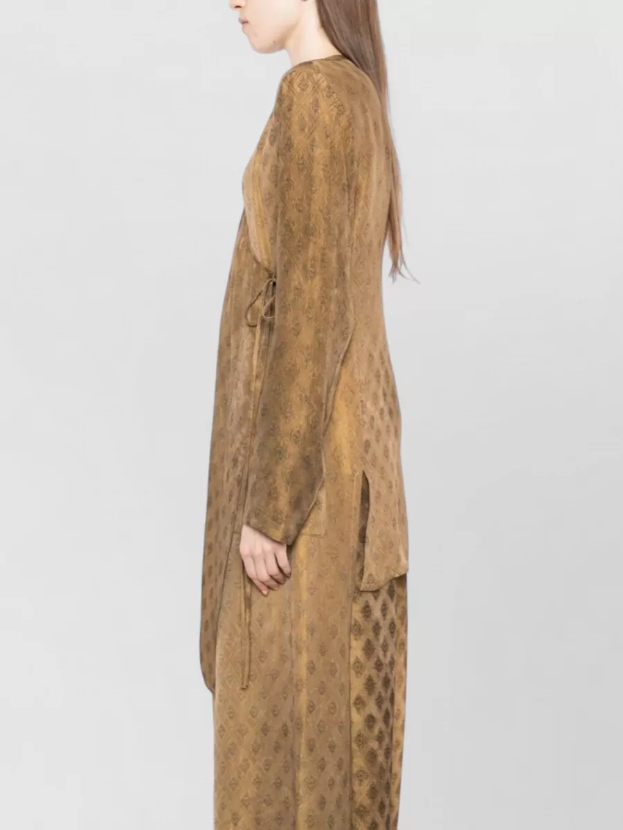 Uma Wang Geometric-Print Wrap Fitted Jacket