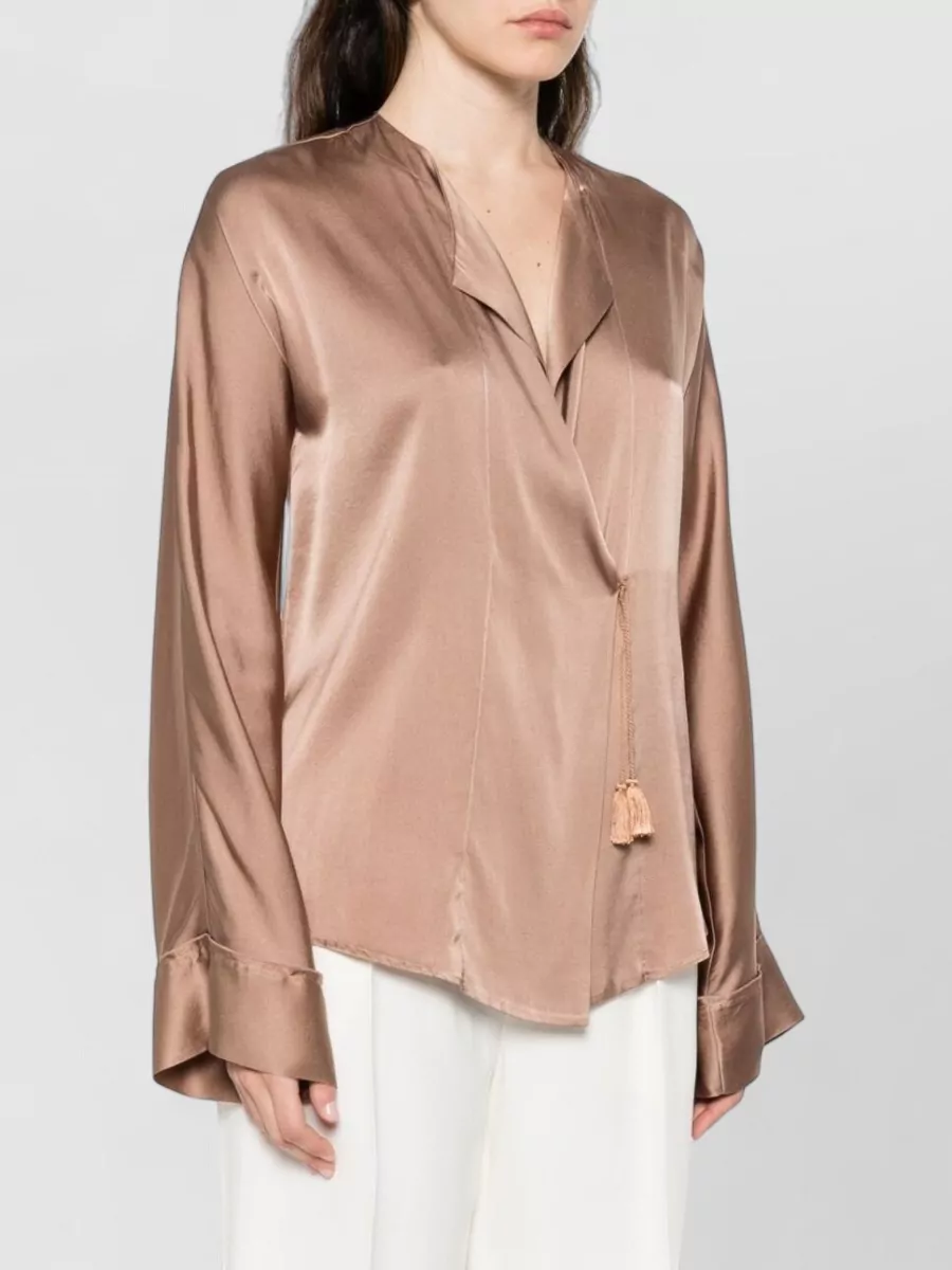Forte Forte Satin Shirt Long Sleeves Draped Front