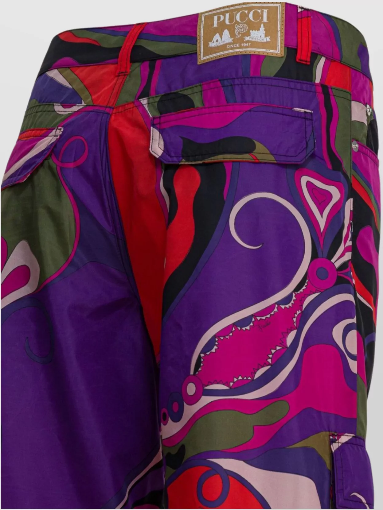 Pucci Cargo Trousers Featuring Orchidee Design