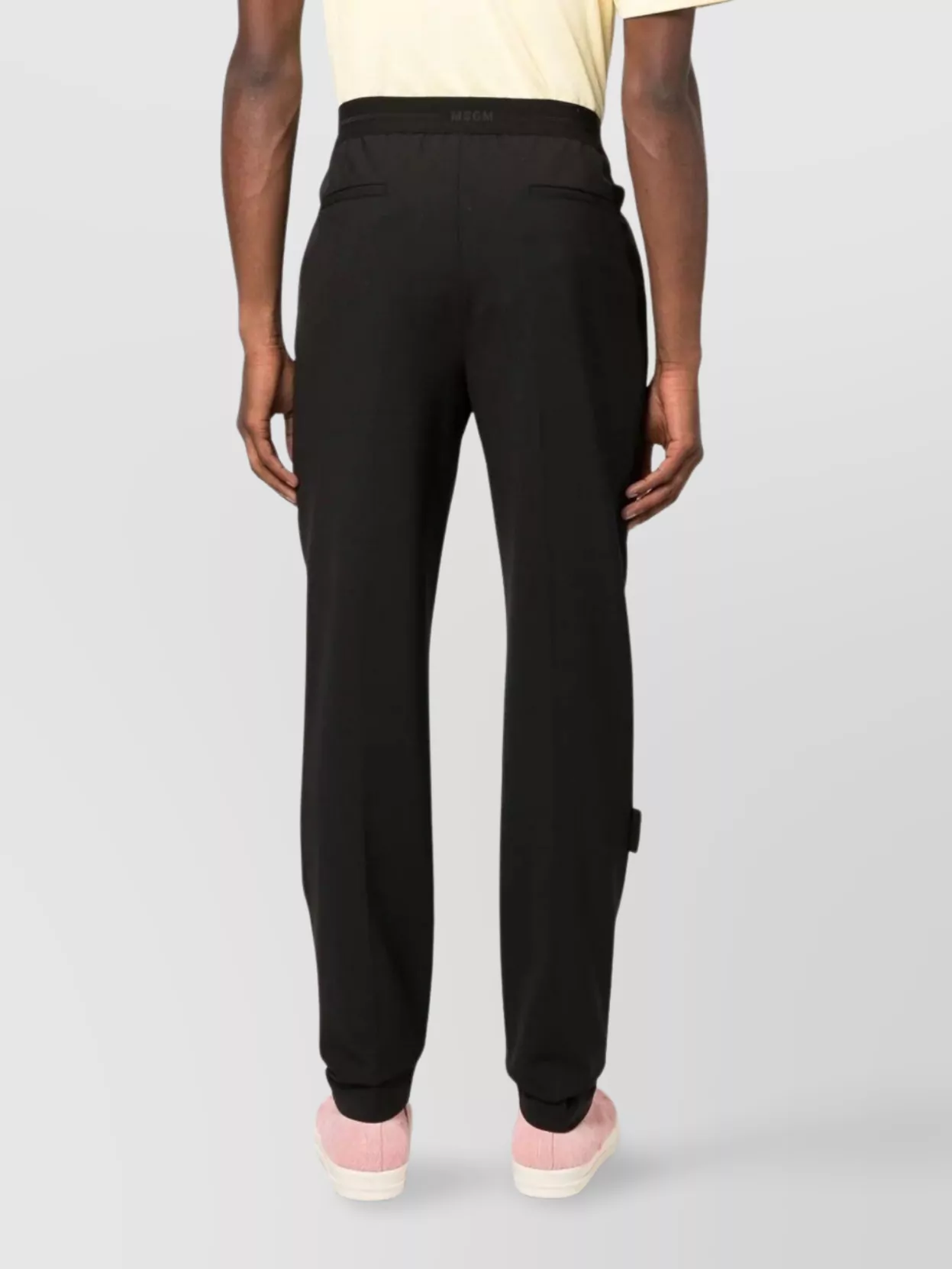 Msgm Tailored Black Trousers With Elastic Waistband In Black