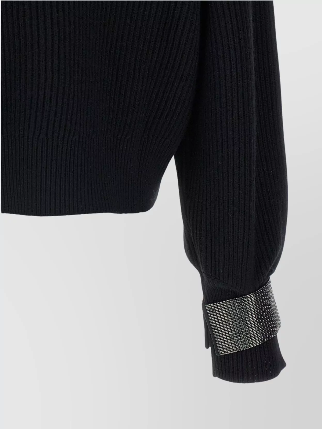 Brunello Cucinelli Ribbed High Neck Sweater With Cuffed Sleeves