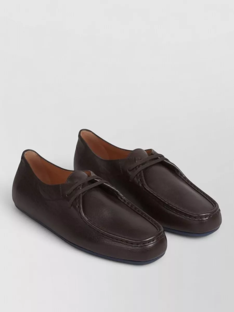 Jil Sander Leather Lace-Up Loafers