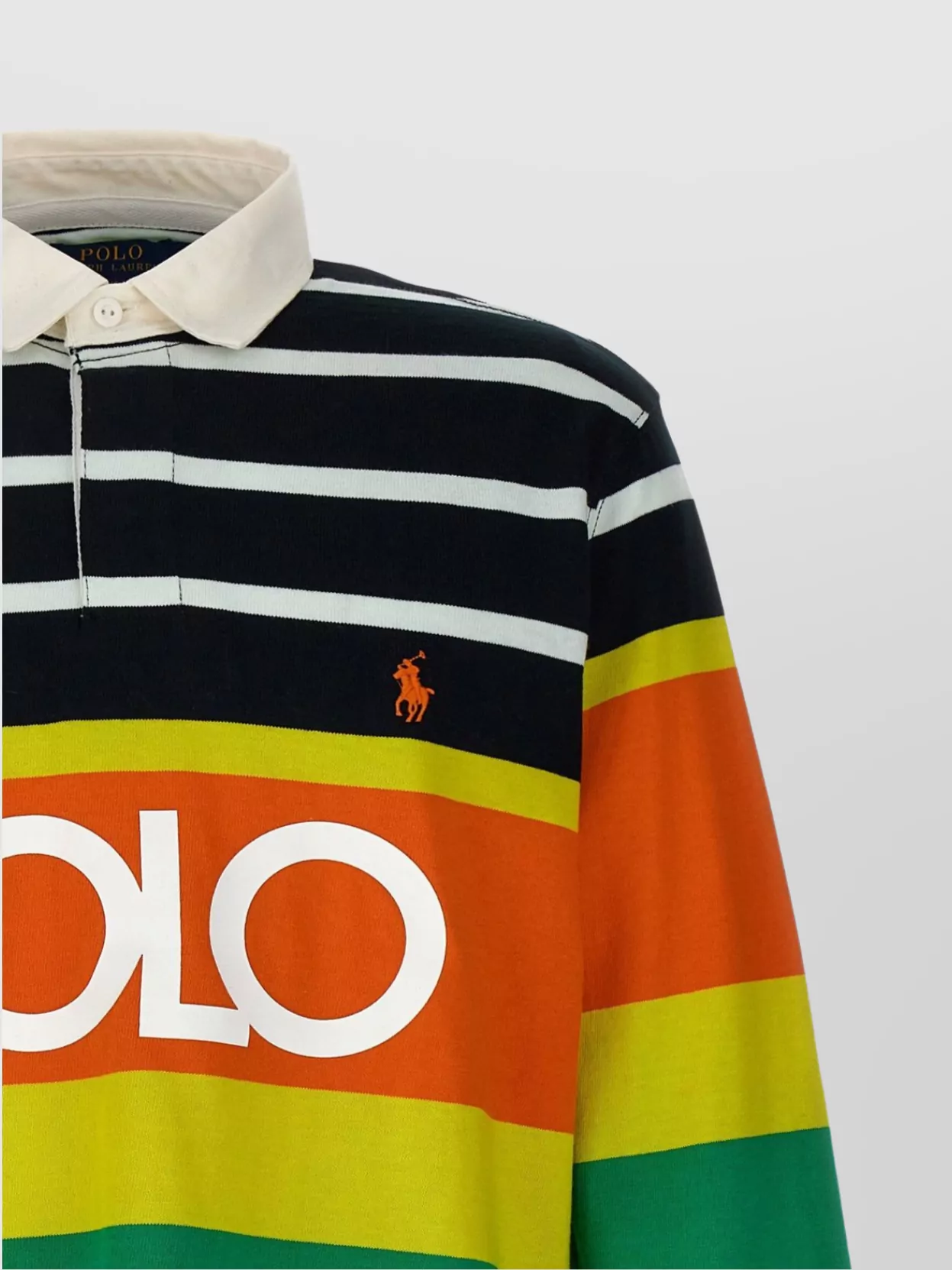 Polo Ralph Lauren Striped Logo Long Sleeve Polo Shirt
