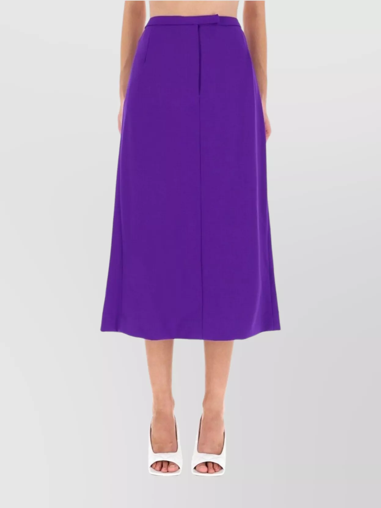 Dries Van Noten High Waist Midi Skirt Pleated Detail