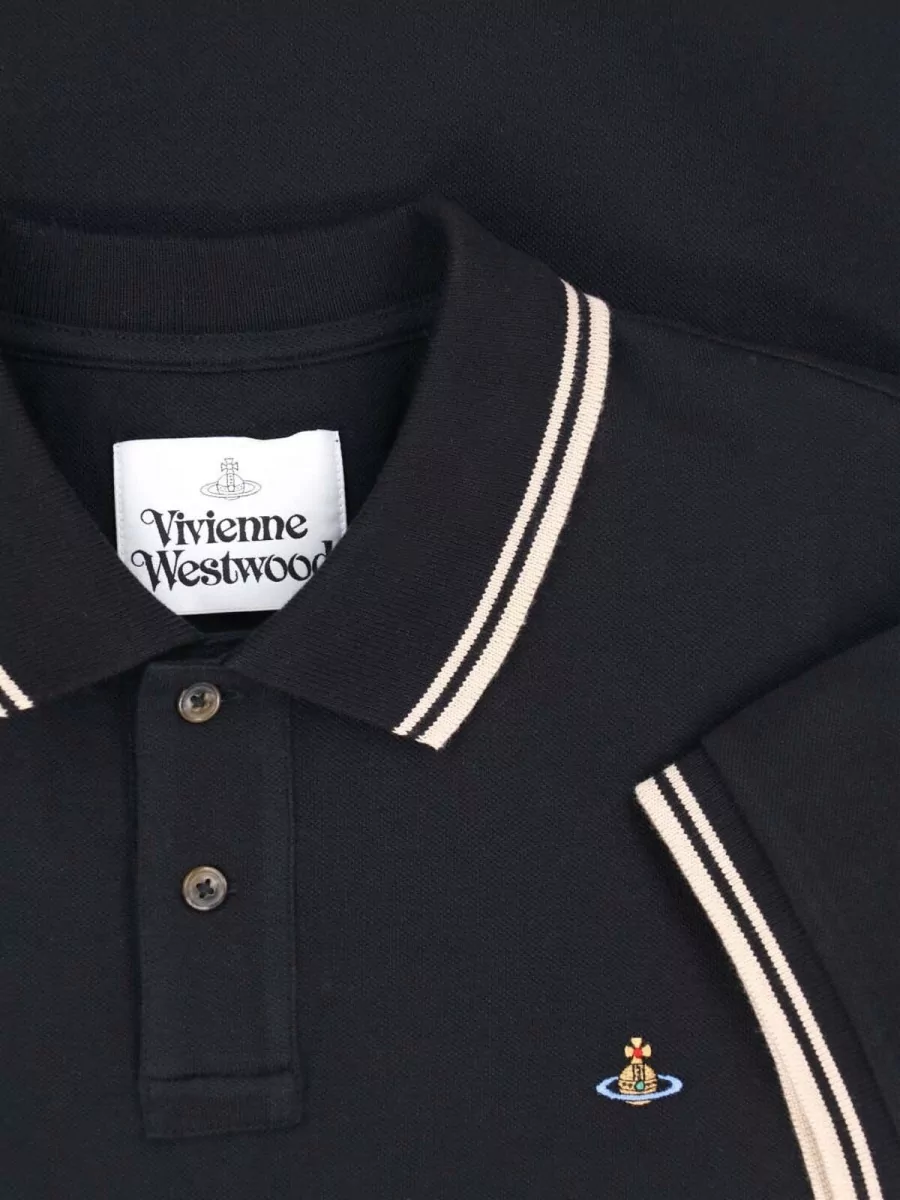 Vivienne Westwood Striped-Trim Cotton Piqué Polo Shirt