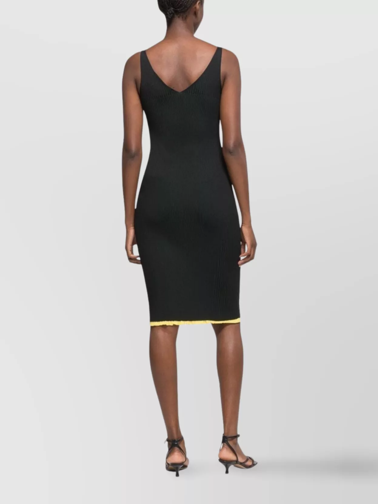 Az Factory Sleeveless V-neck Dress With Contrast Hem