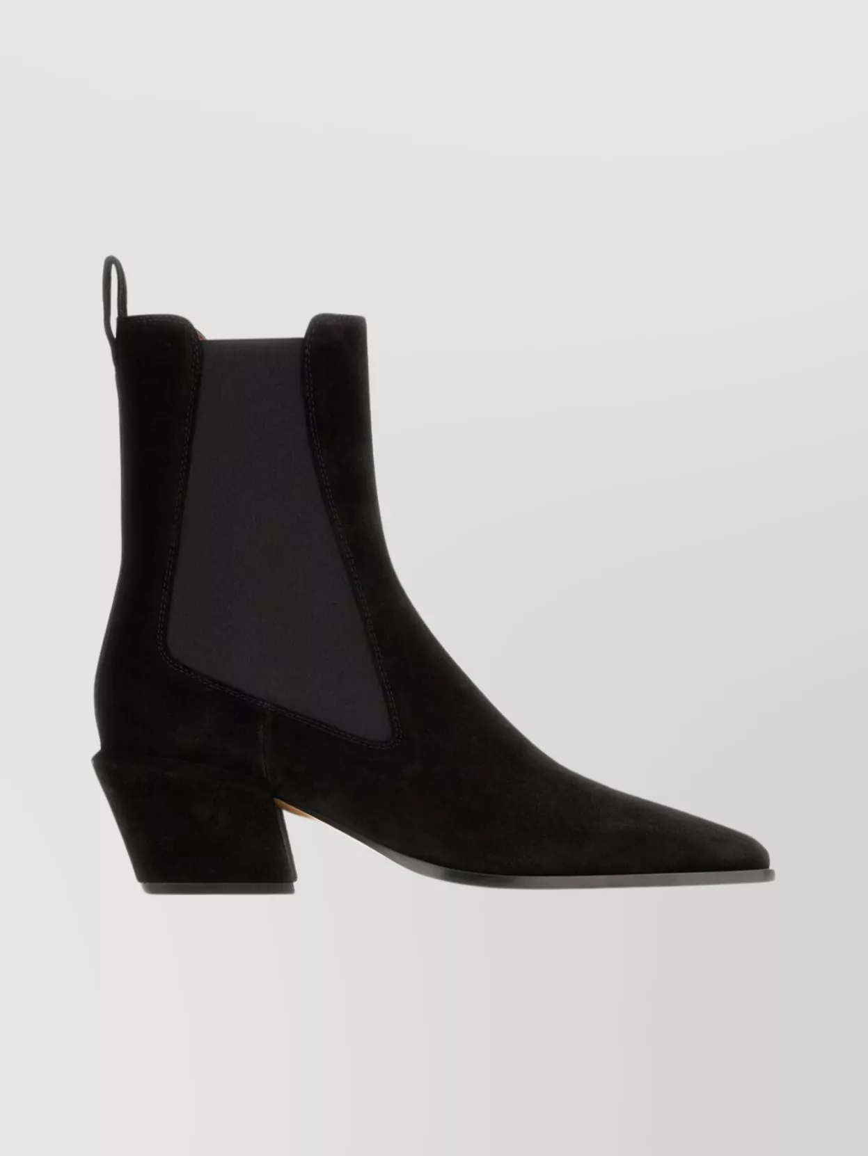 Paris Texas Ankle Boots In Black Calf Suede Leather In Black