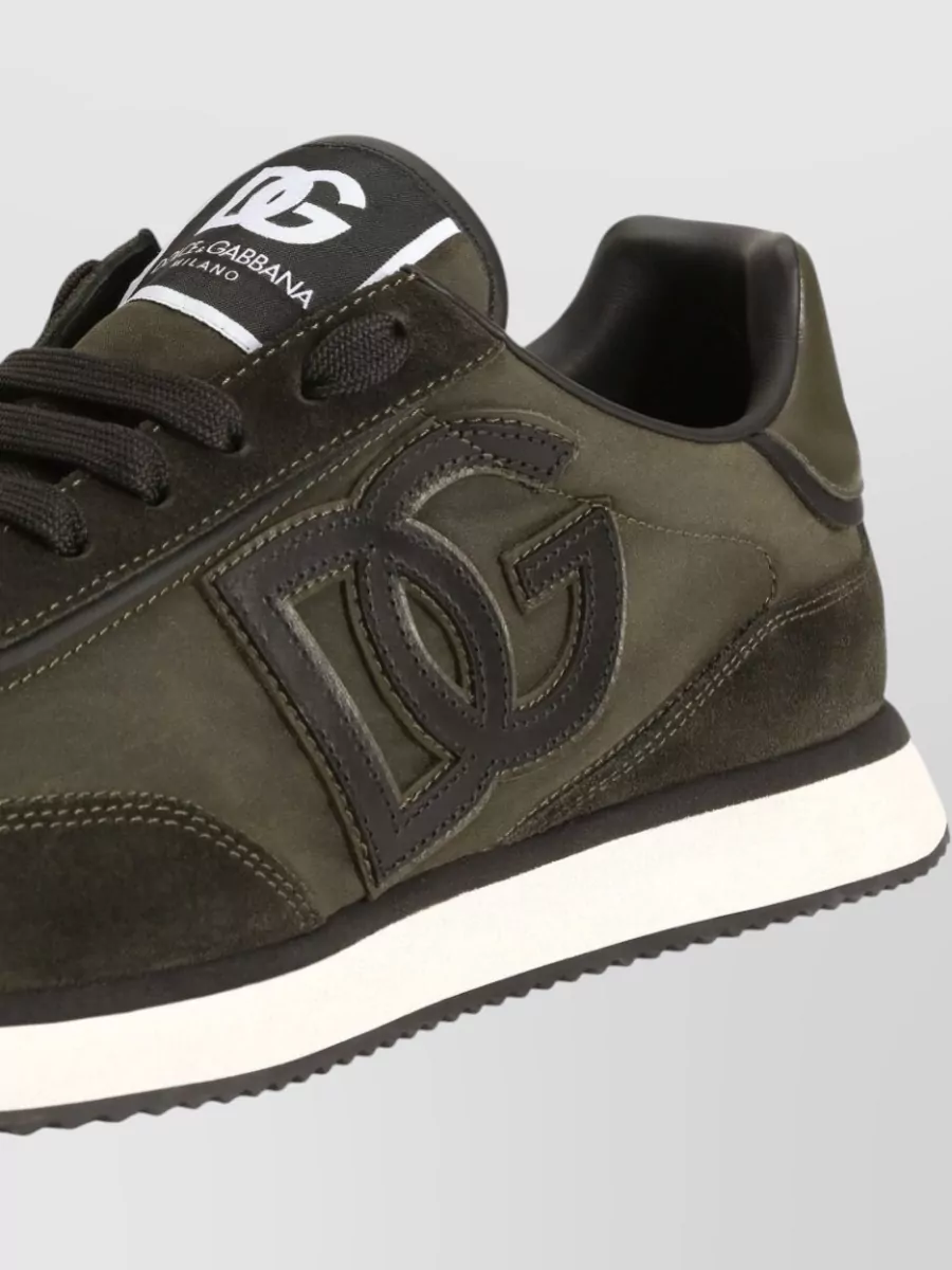 Dolce&Gabbana Low Top Sneakers Round Toe Silk Nylon Rubber