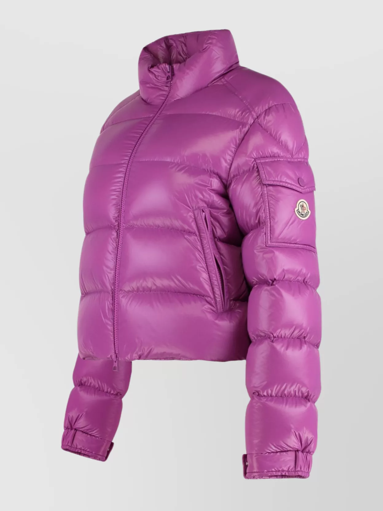 Moncler Petra Nylon Short Down Jacket In Purple