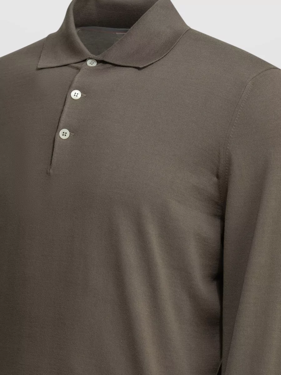 Brunello Cucinelli Cotton Long-Sleeve Polo Shirt