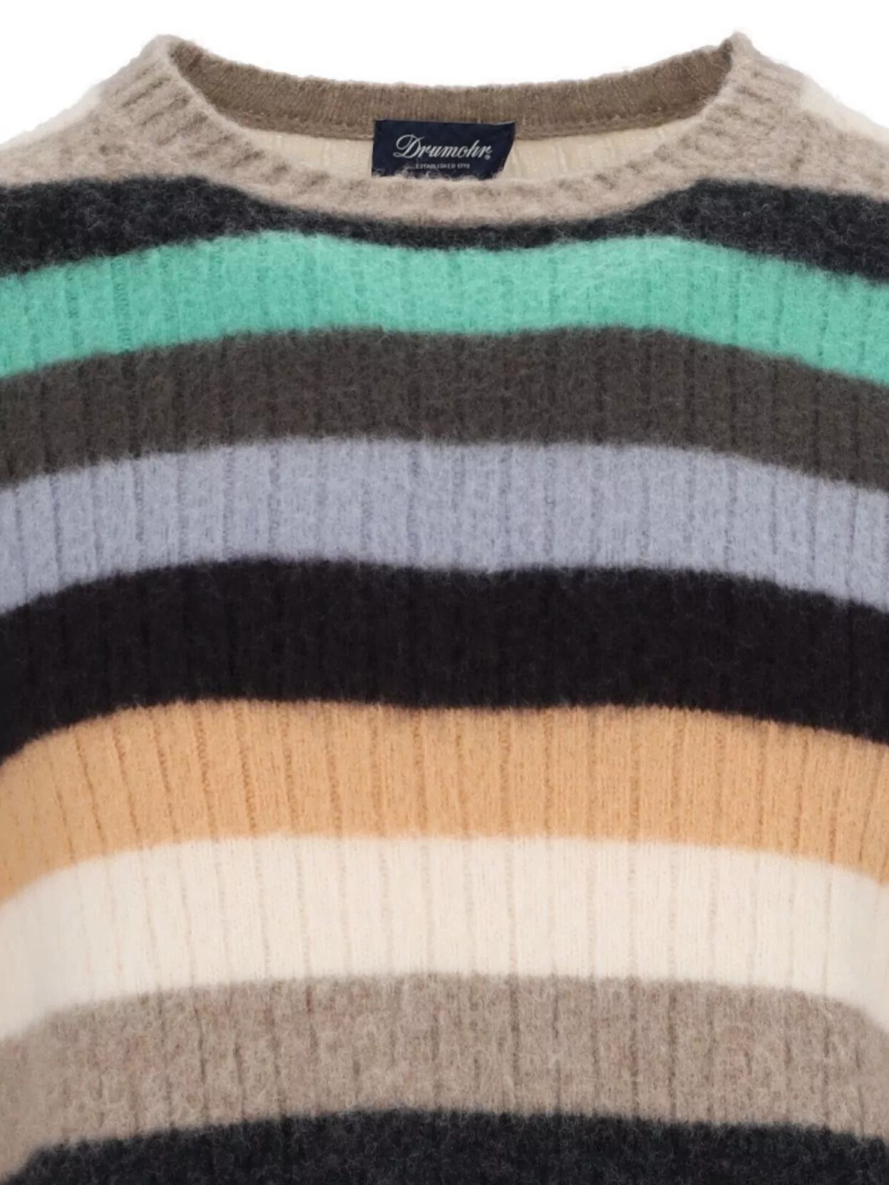 Drumohr Ribbed Striped Crewneck Sweater
