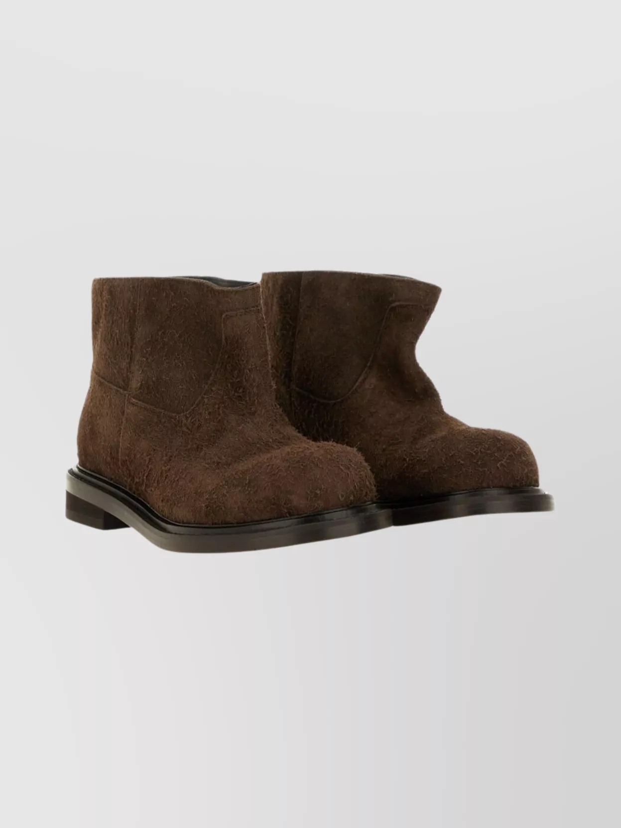 Moschino Ankle Boots With Round Toe And Flat Sole In Brown