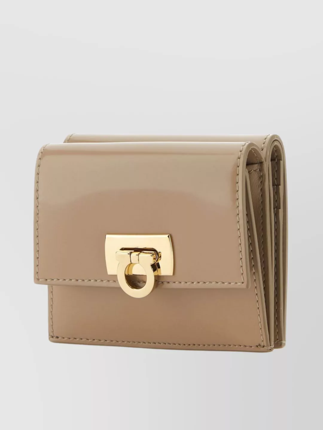 Ferragamo Leather Wallet With Front Flap Pocket