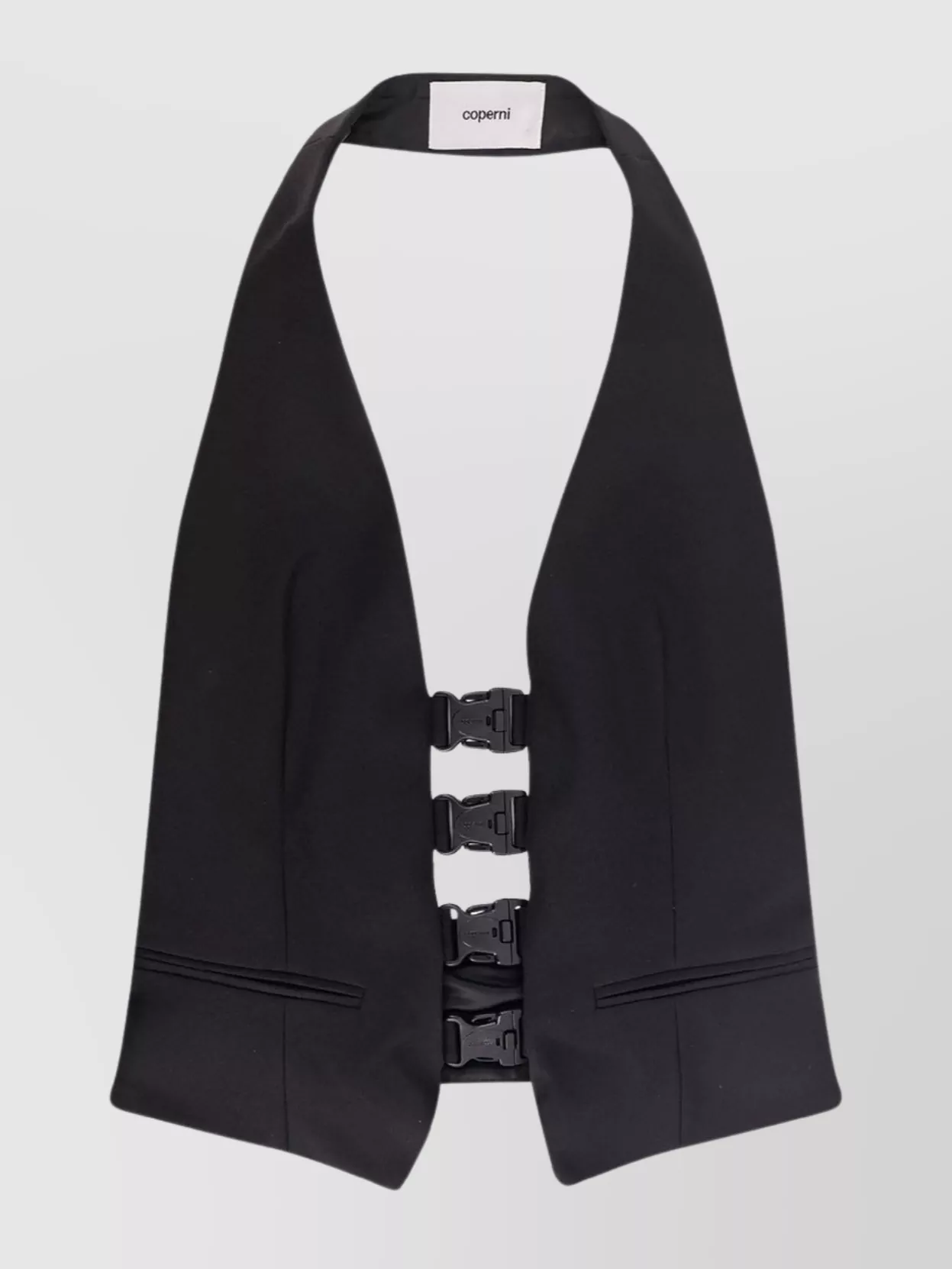 Coperni Satin Halterneck Waistcoat Buckle Design