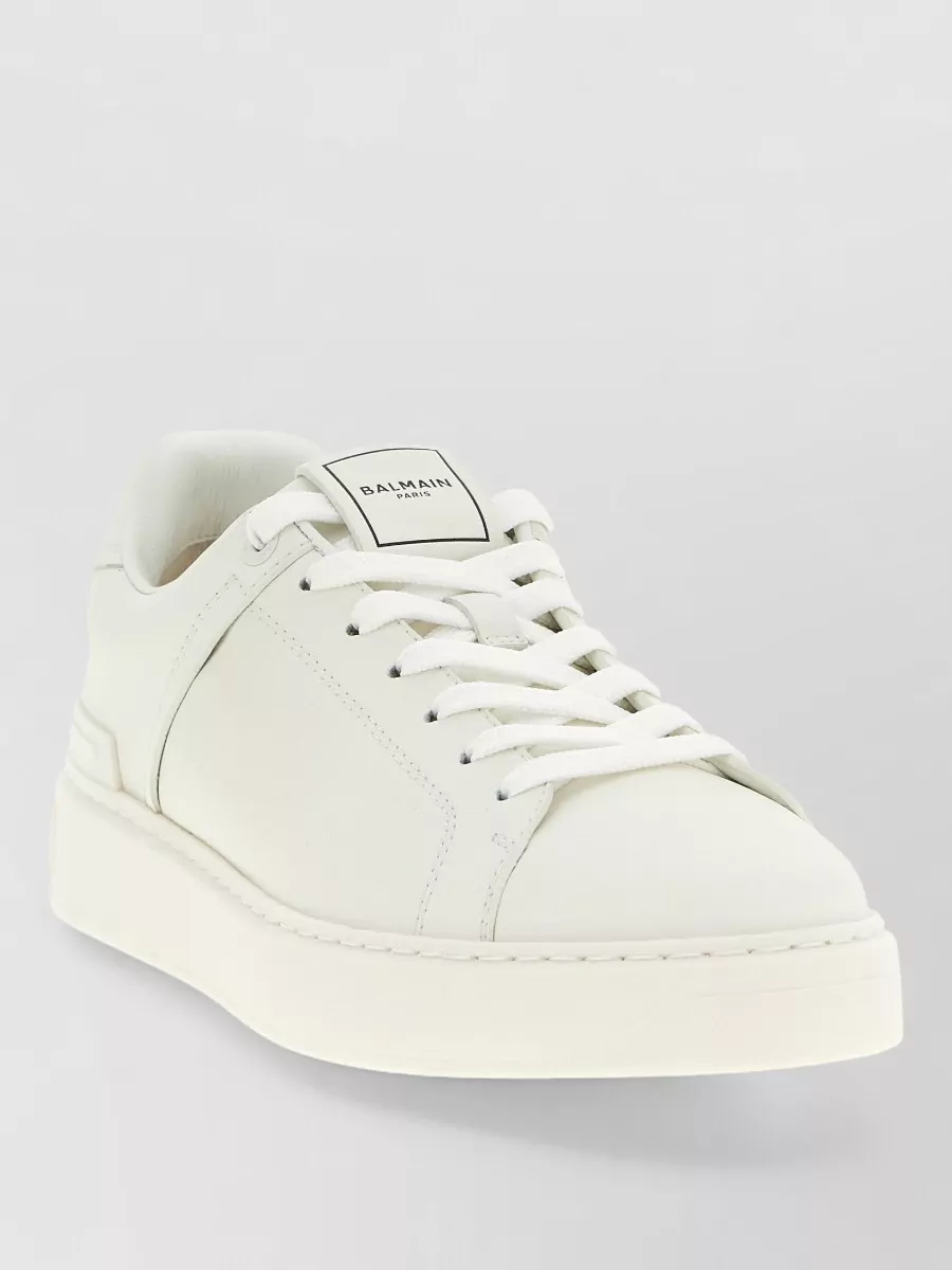 Balmain Court Sneaker Low Top Round Toe Rubber In Animal Print