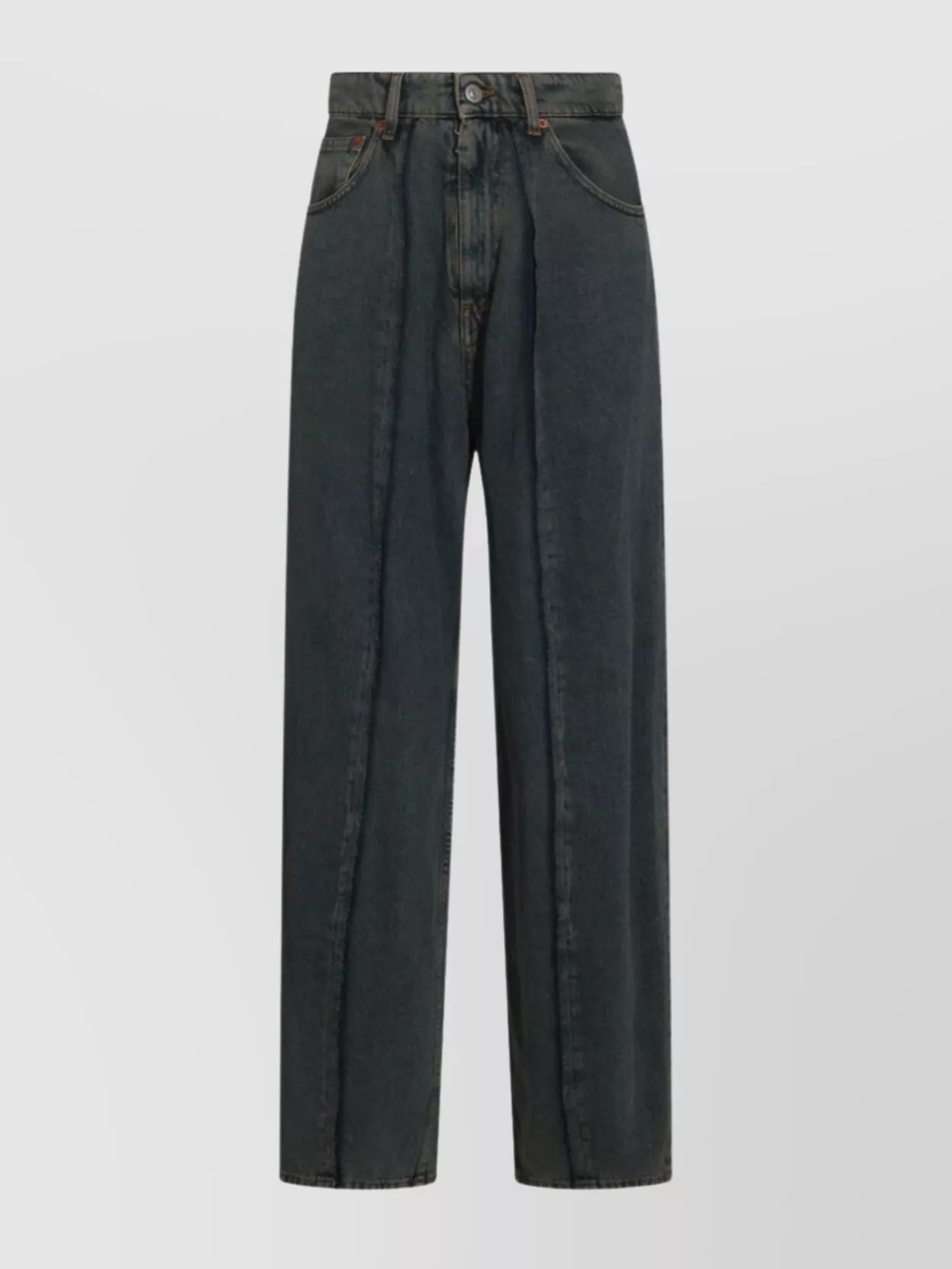 Mm6 Maison Margiela Straight Leg Five-pocket Trousers With Belt Loops In Blue